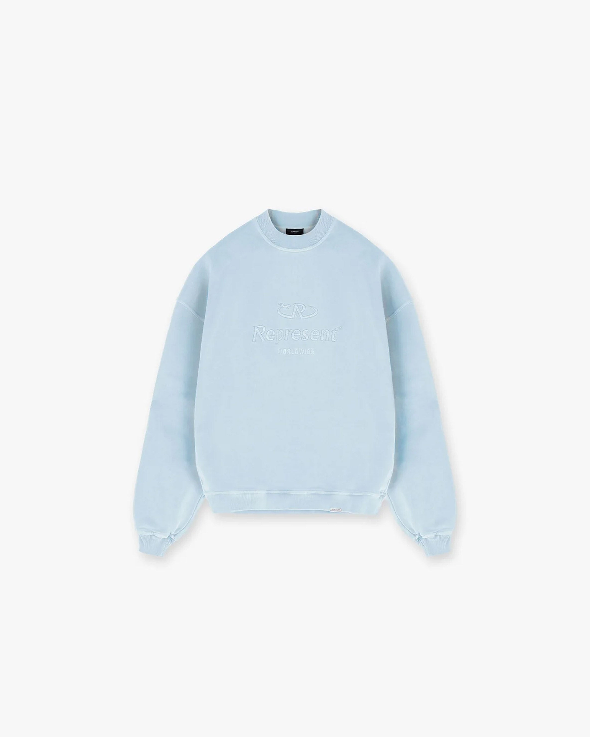 Worldwide Sweater | Powder Blue Sweaters SC23 | Represent Clo