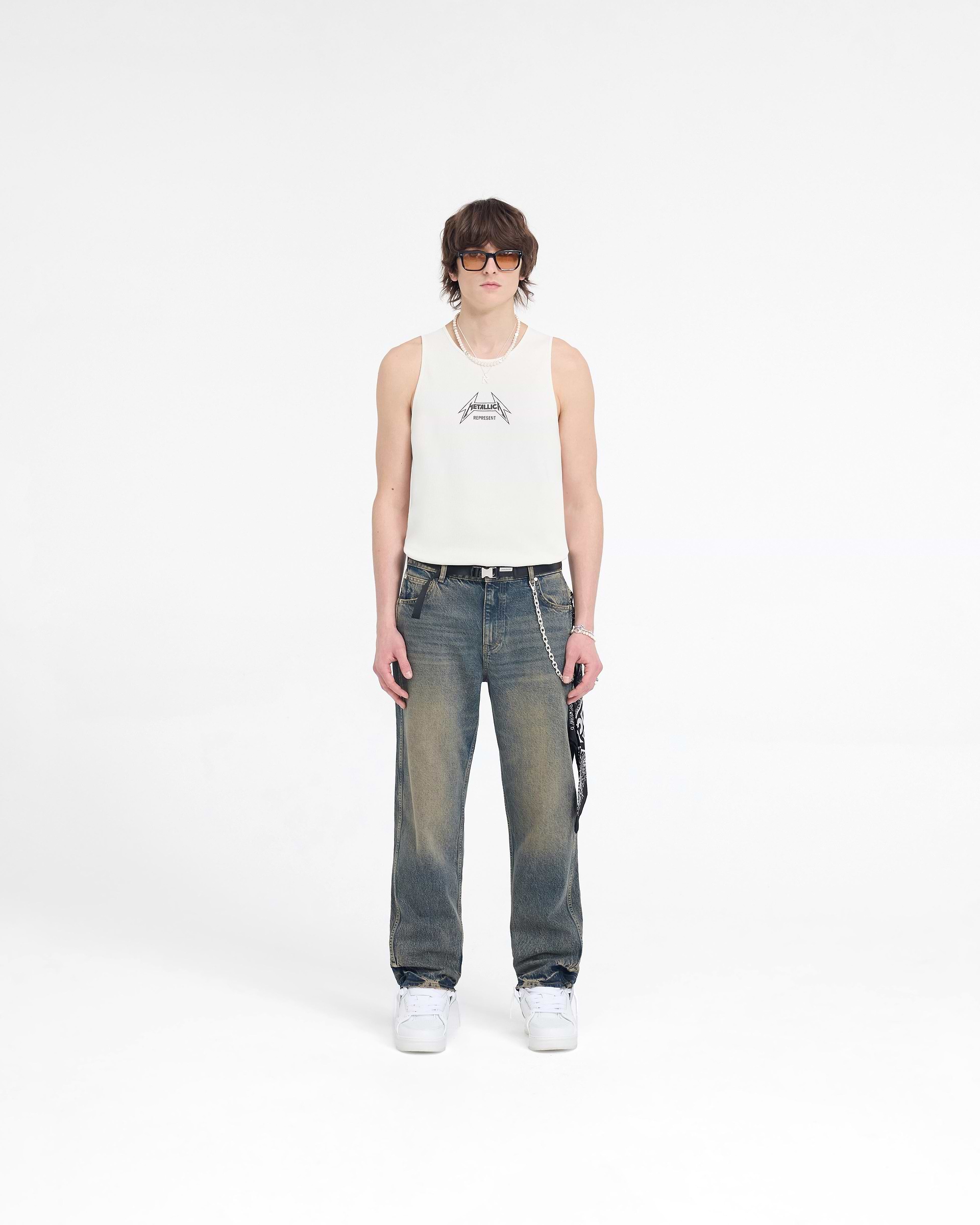 Represent X Metallica Local Crew Vest - Flat White