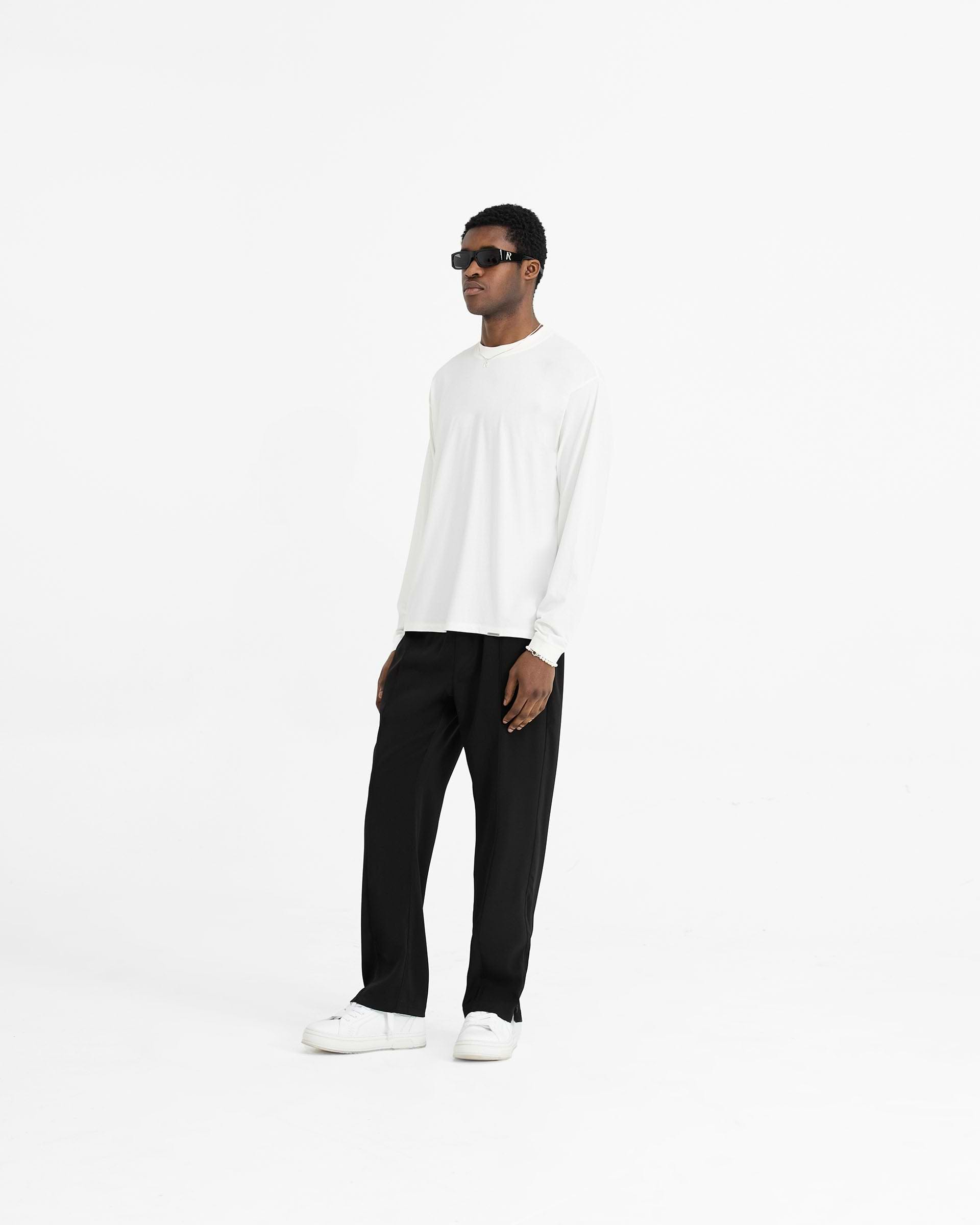 Initial Long Sleeve T-Shirt - Flat White