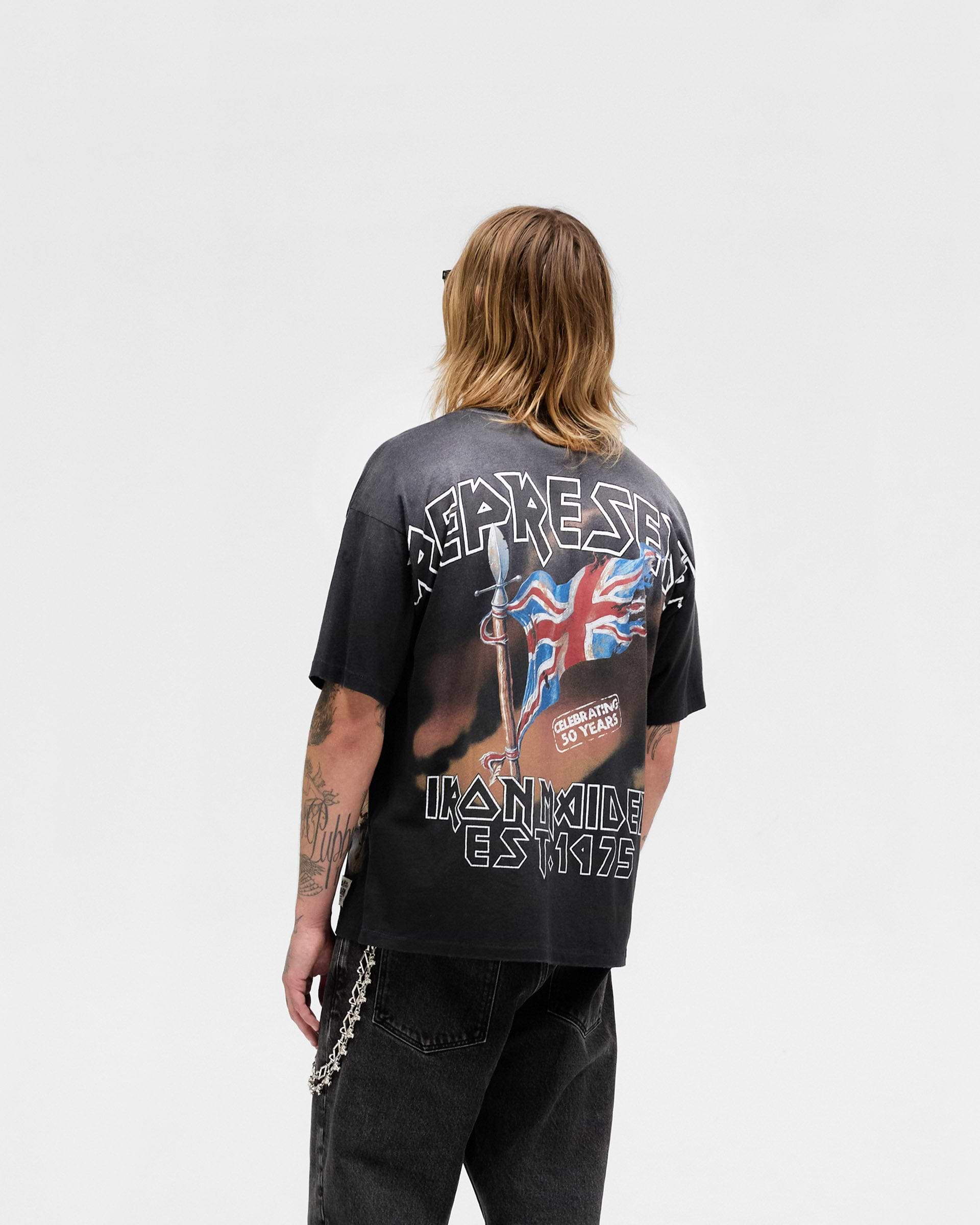 Represent X Iron Maiden Steed T-Shirt | Black | REPRESENT