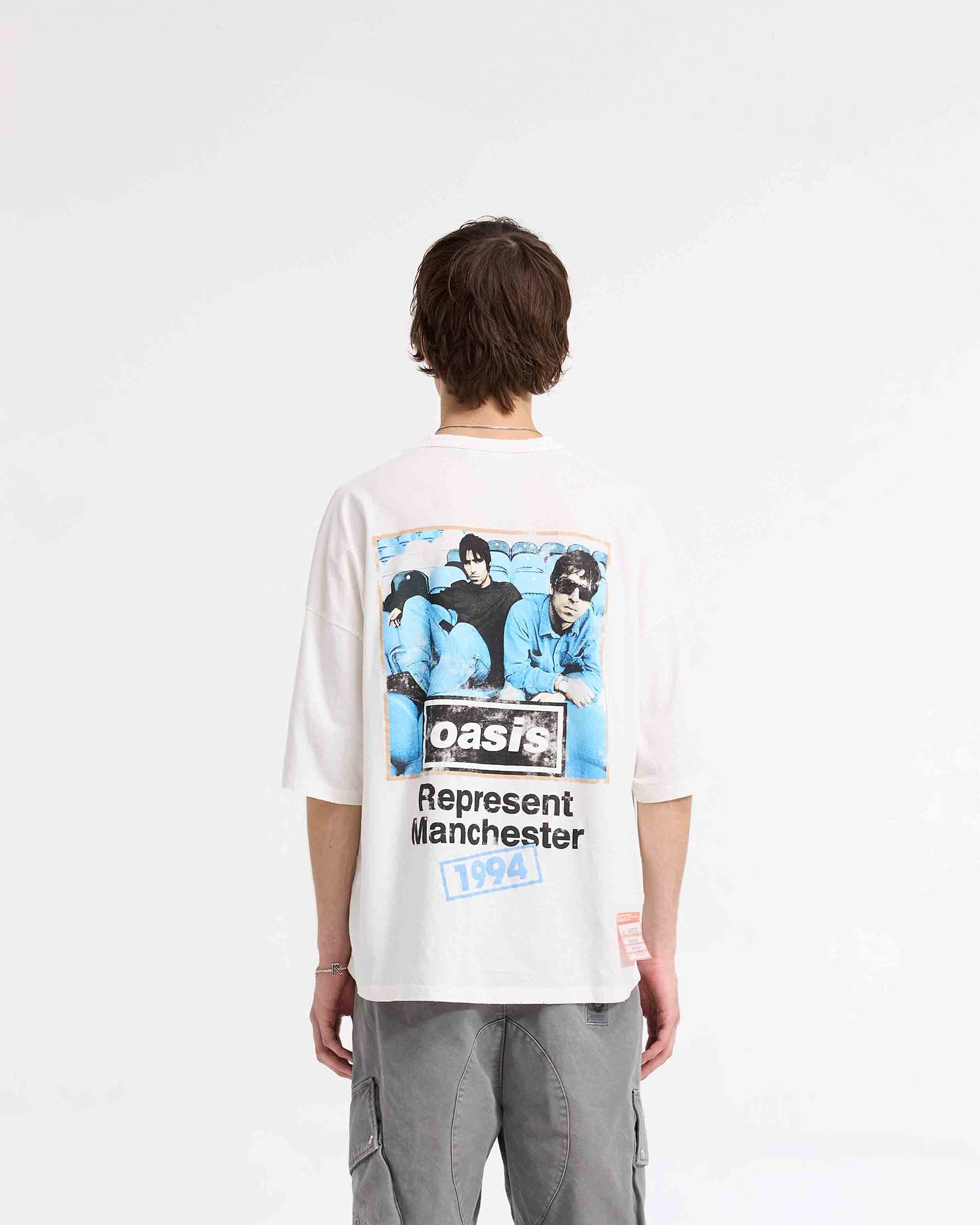 Represent X Oasis Maine Road T-Shirt - Flat White