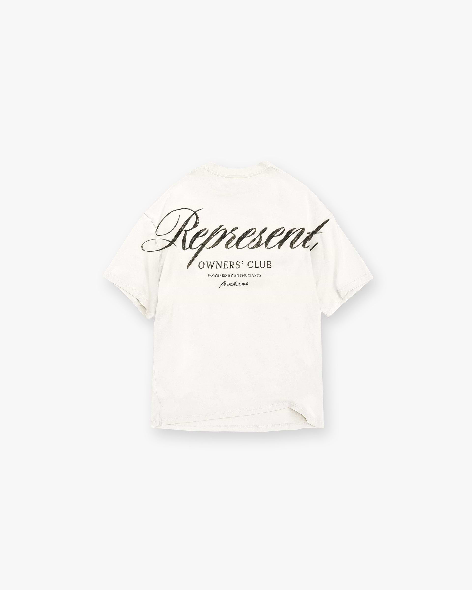 Represent Owners Club Script T-Shirt - Flat White