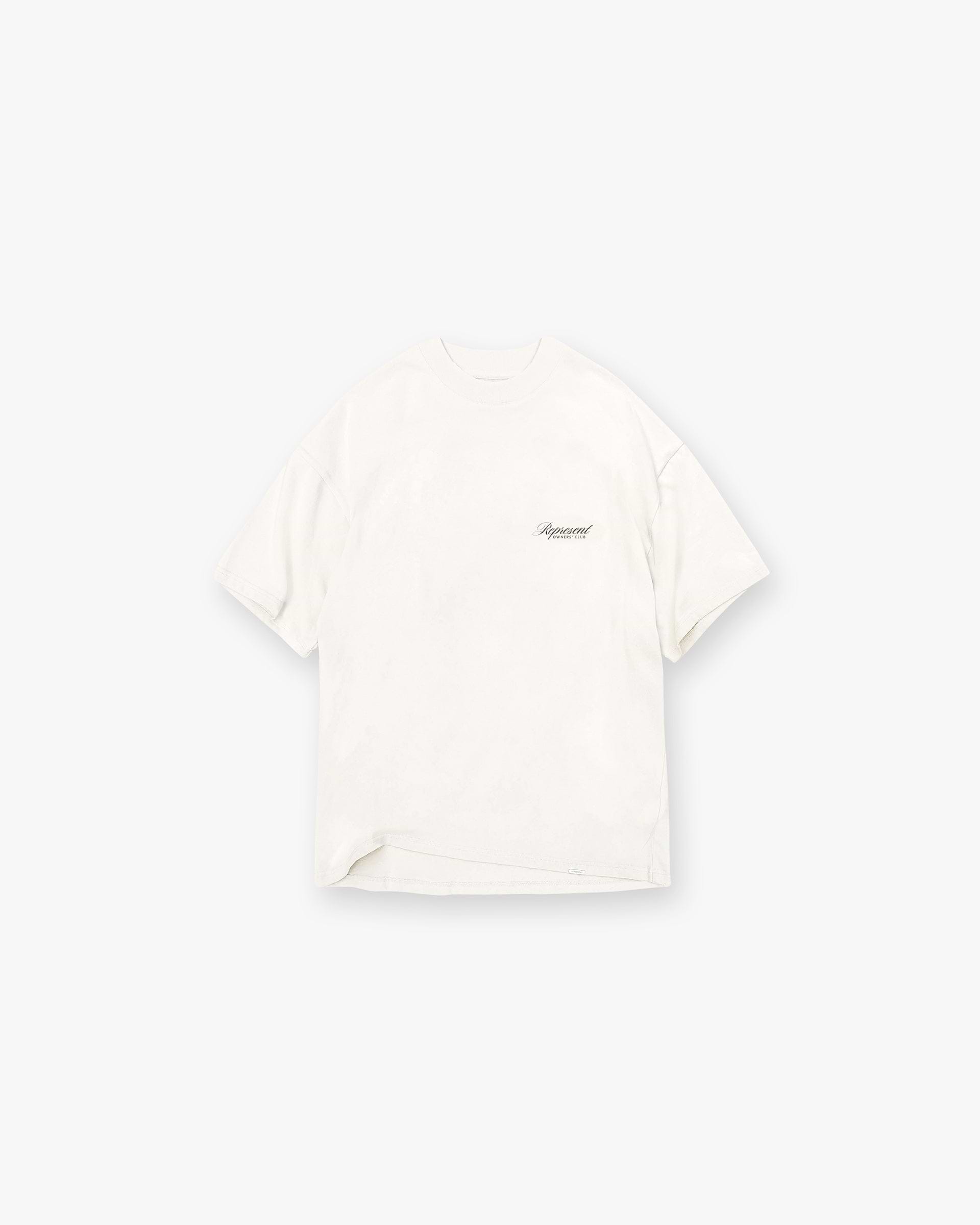 Represent Owners Club Script T-Shirt - Flat White