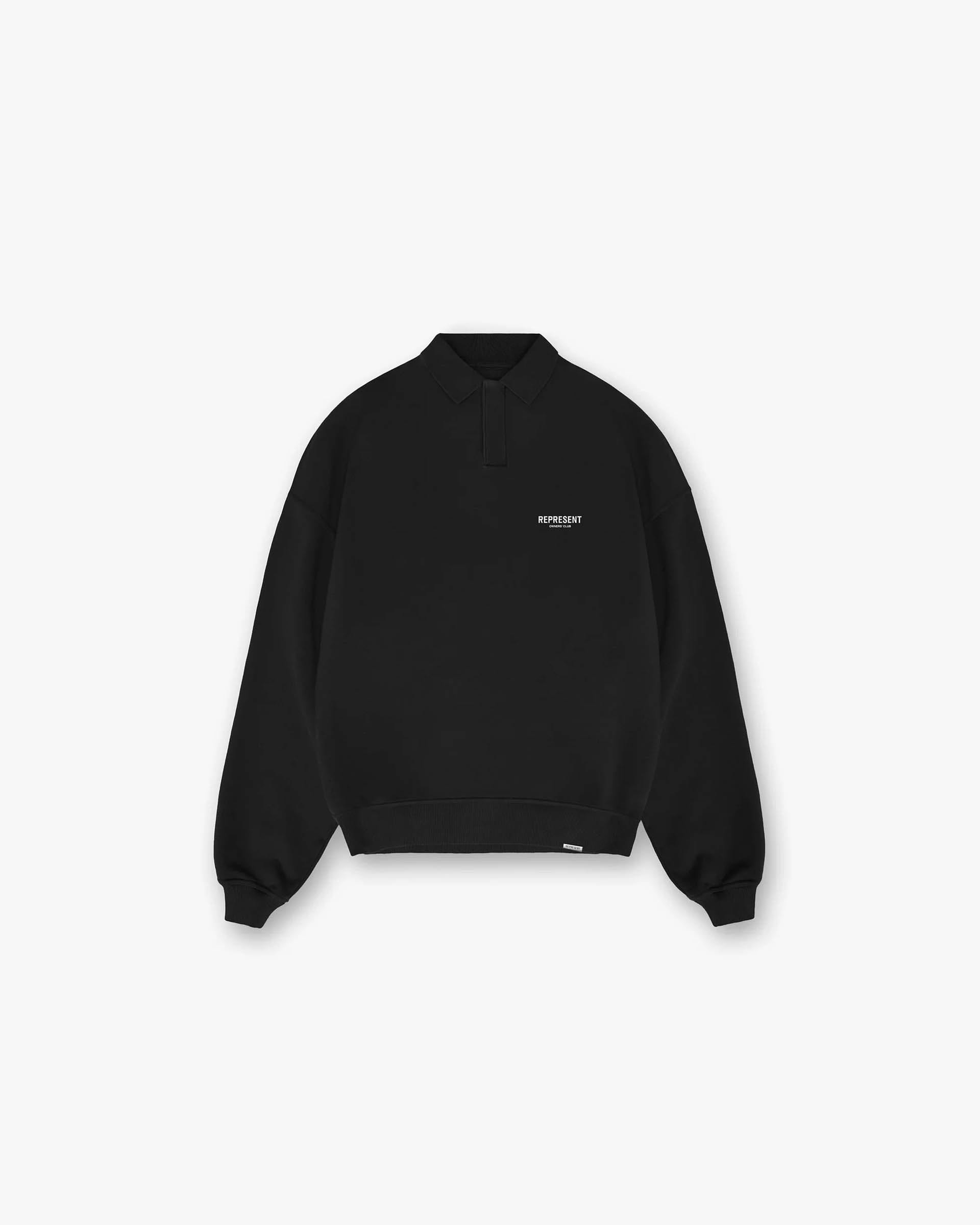 Black and on sale white polo sweater