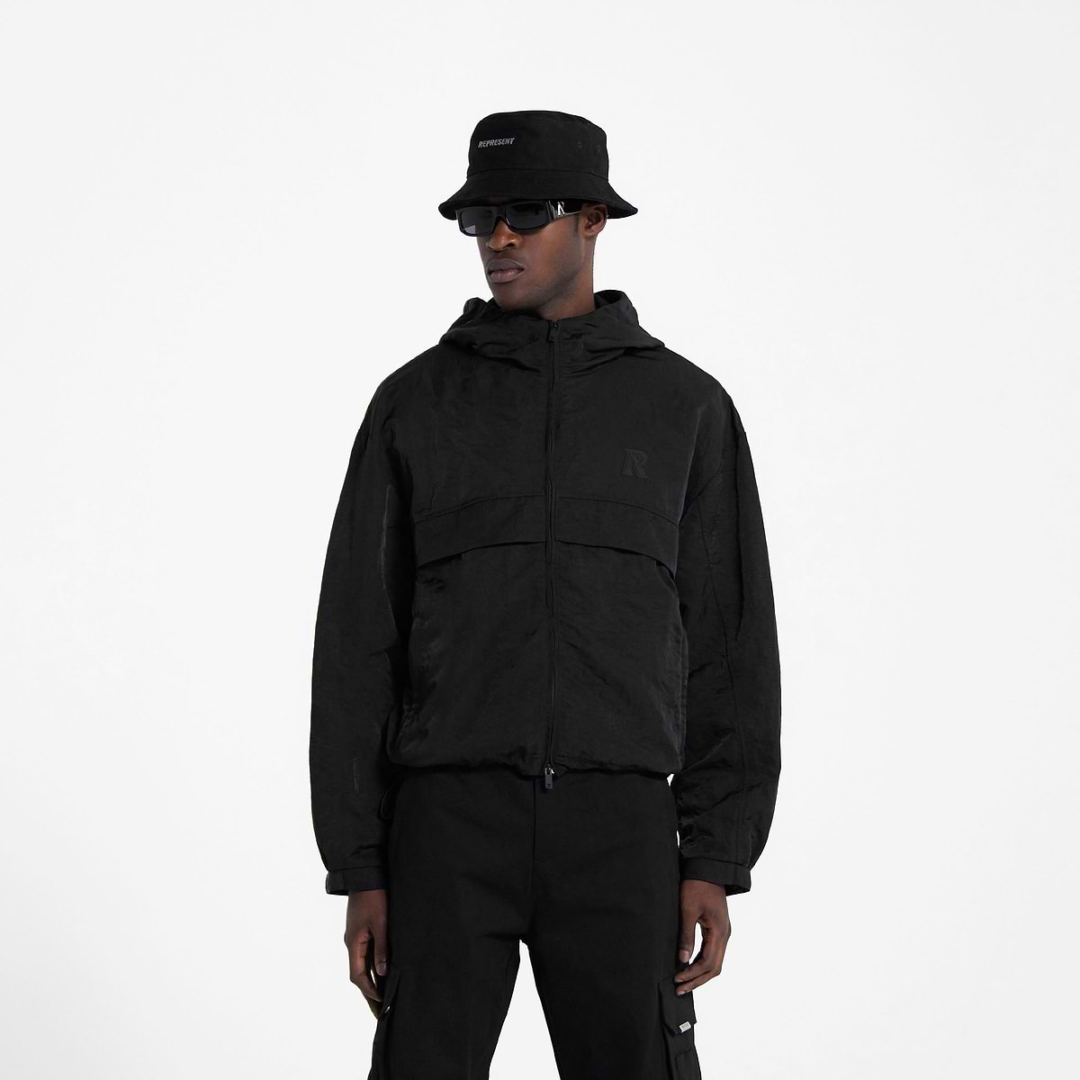 Black Hooded Track Jacket | REPRESENT CLO