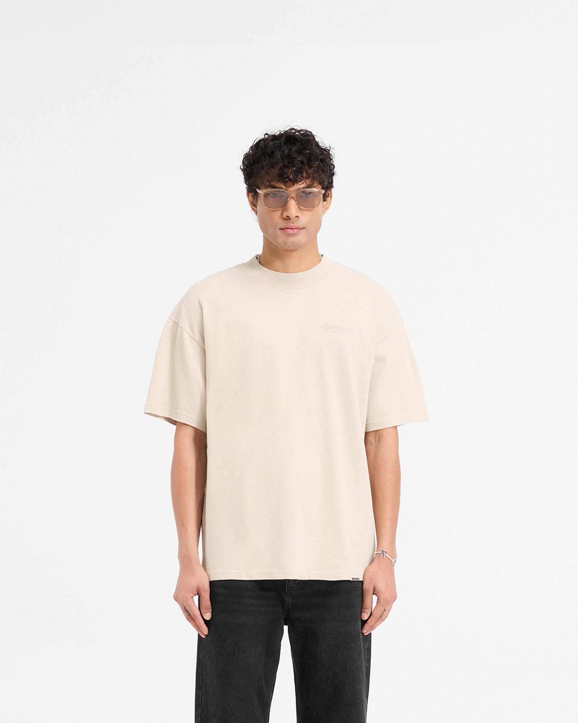 Represent X Ounass Owners Club Script T-Shirt - Island Fossil