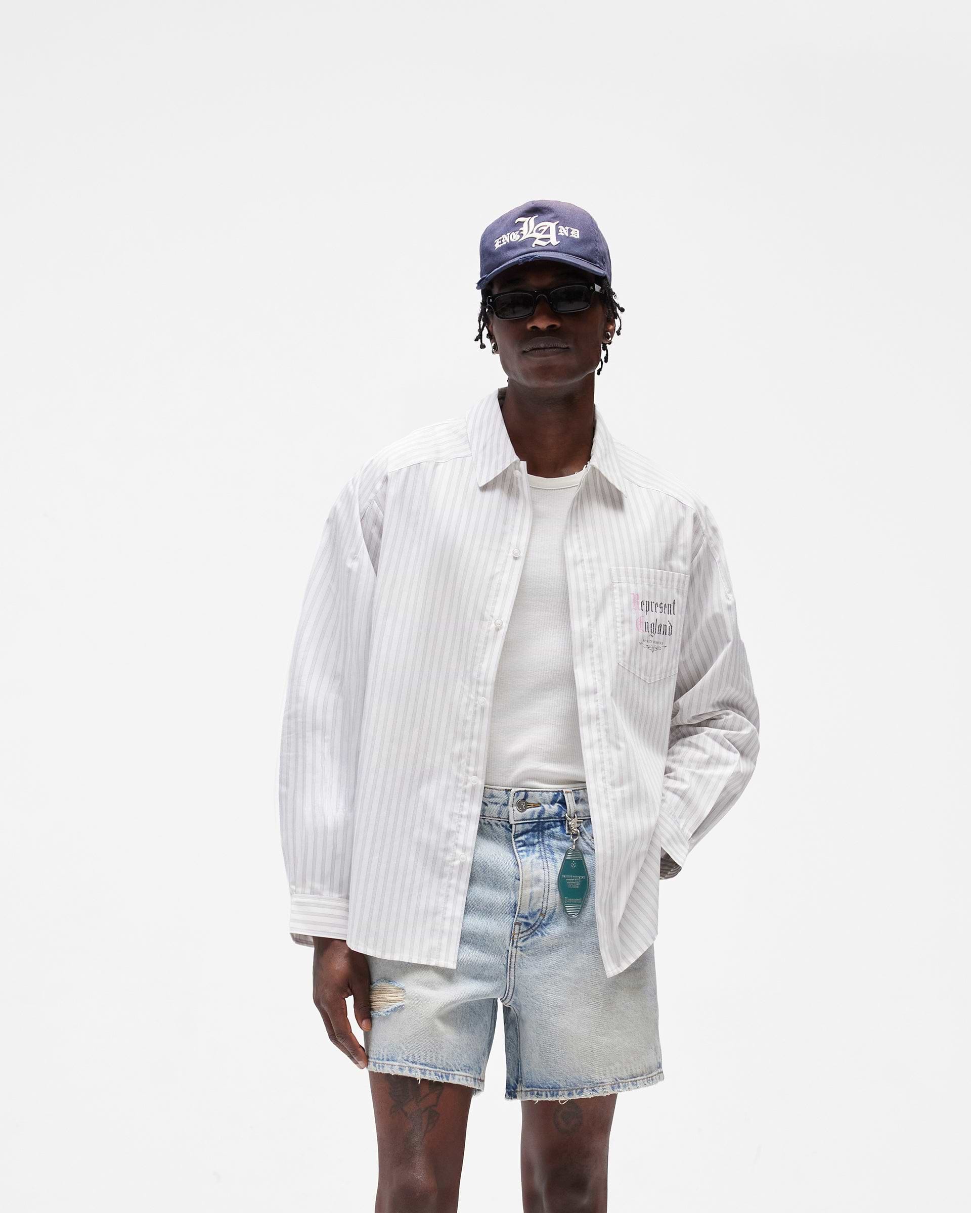 Pinstripe Shirt - Flat White