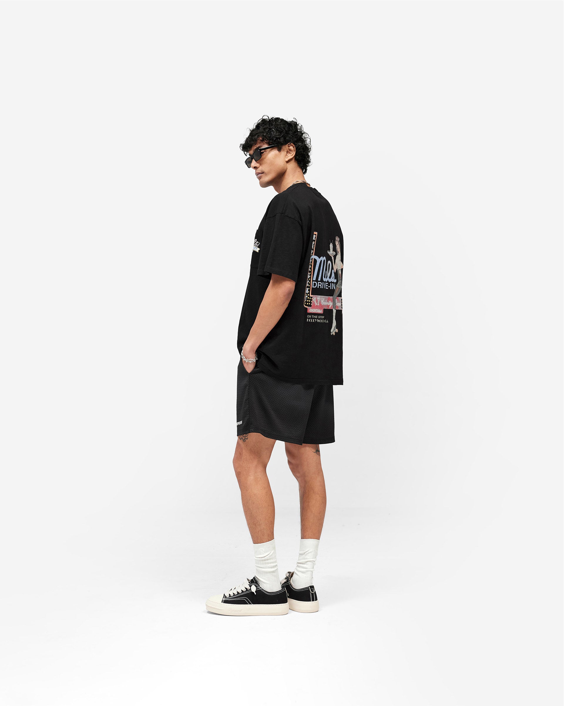 Washed Mesh Shorts - Washed Black