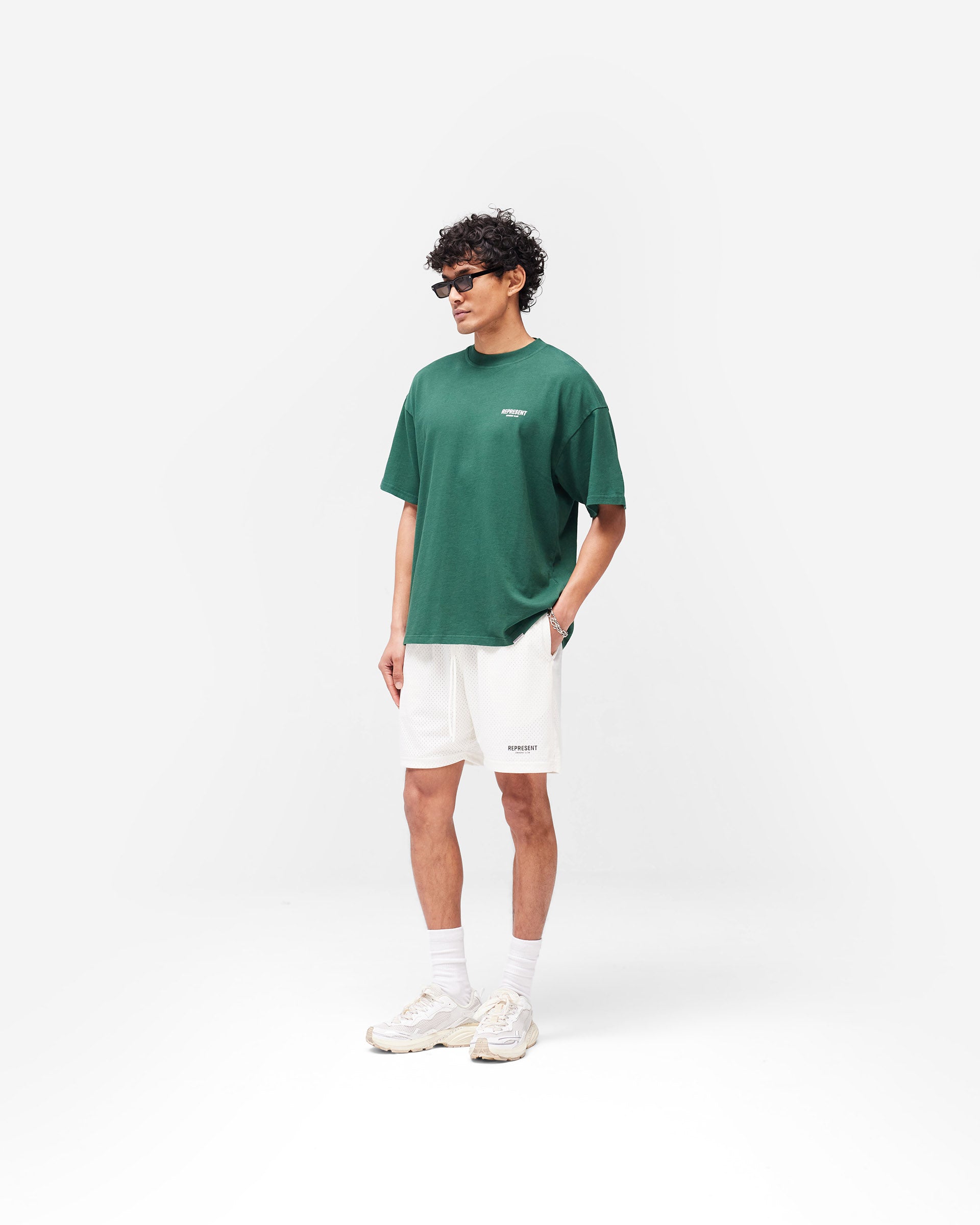 Represent Owners Club Mesh Shorts - Flat White