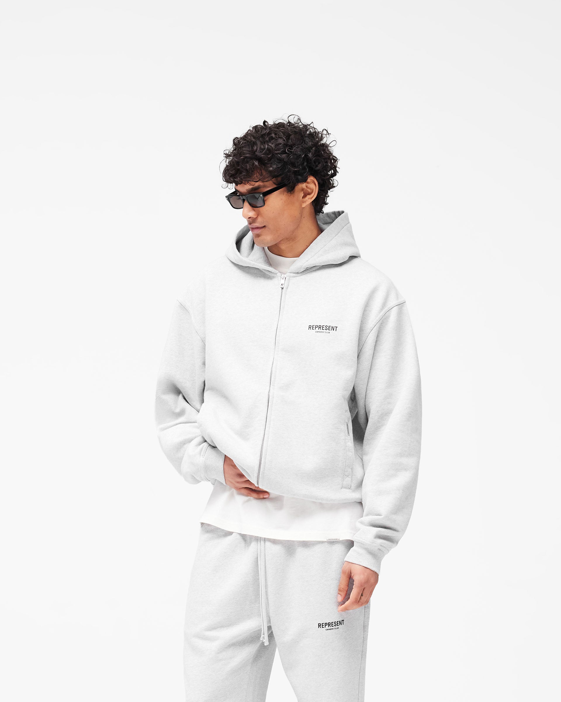 Represent Owners Club Zip Hoodie - Ash Grey