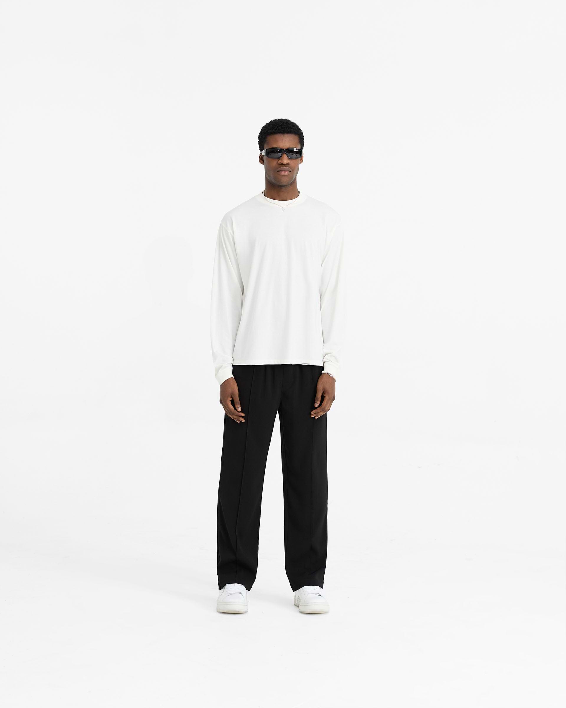 Flat White Initial Long Sleeve | Mens T-Shirts | REPRESENT