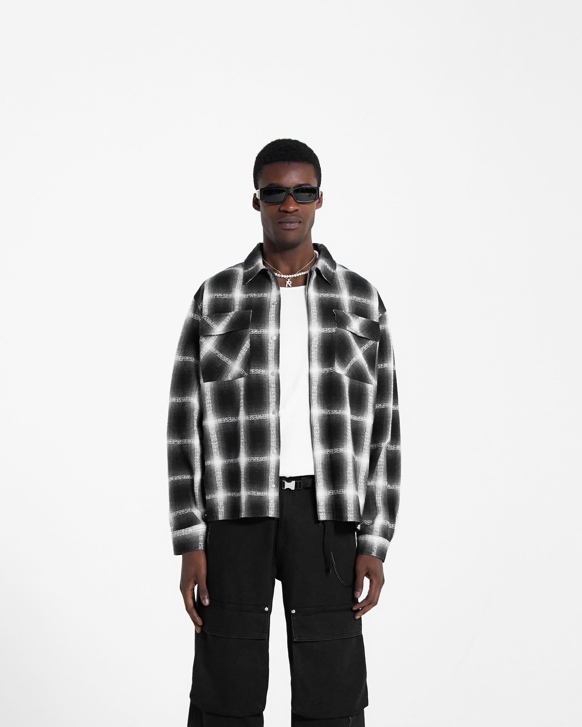 Logo Flannel Shirt - Black