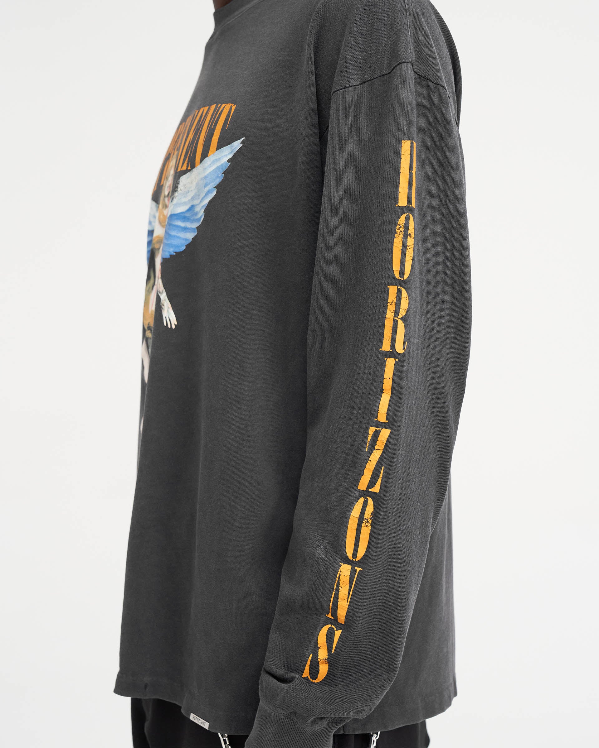 Reborn Long Sleeve T-Shirt | Aged Black | REPRESENT