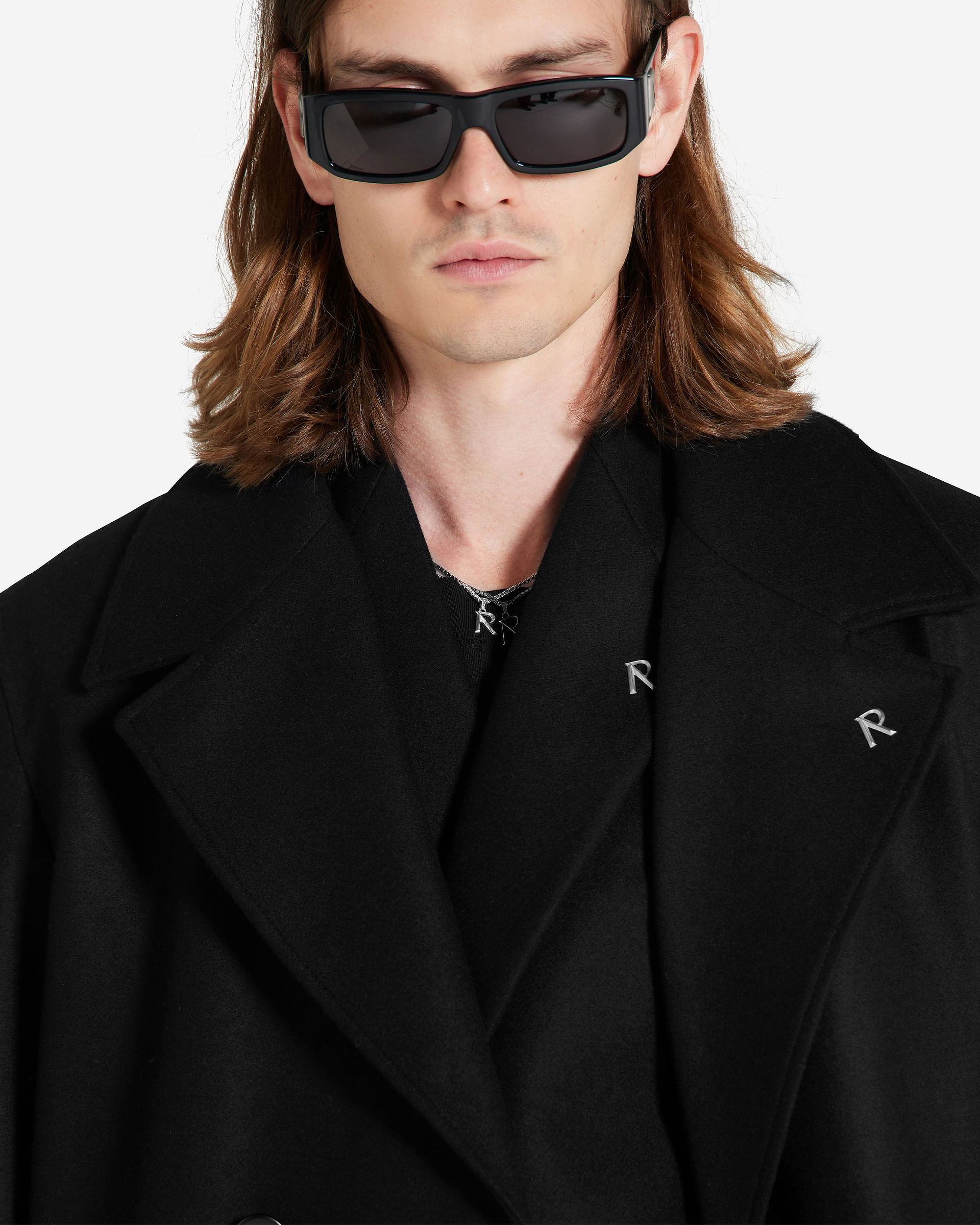 Double Breasted Overcoat - Jet Black