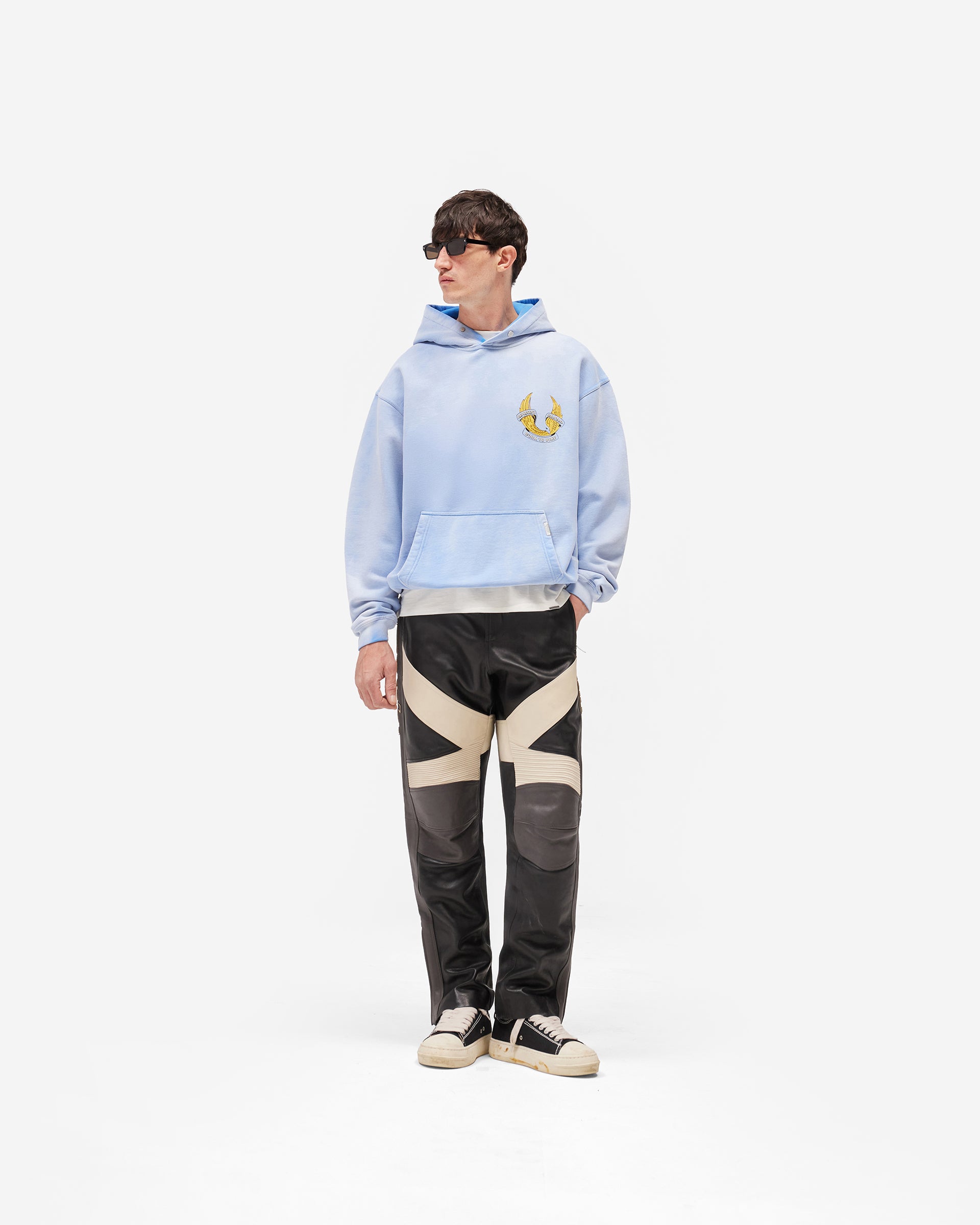 Represent X Belstaff Born To Bike Hoodie - Mid Blue