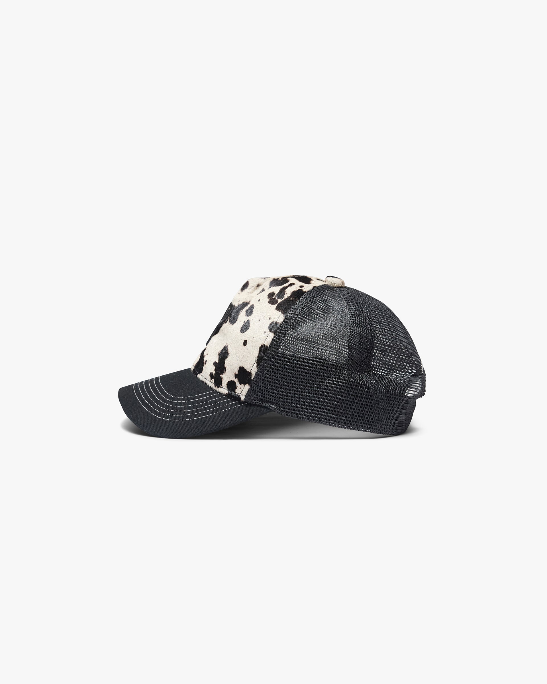 Cowhide Print Cap - Flat White Jet Black