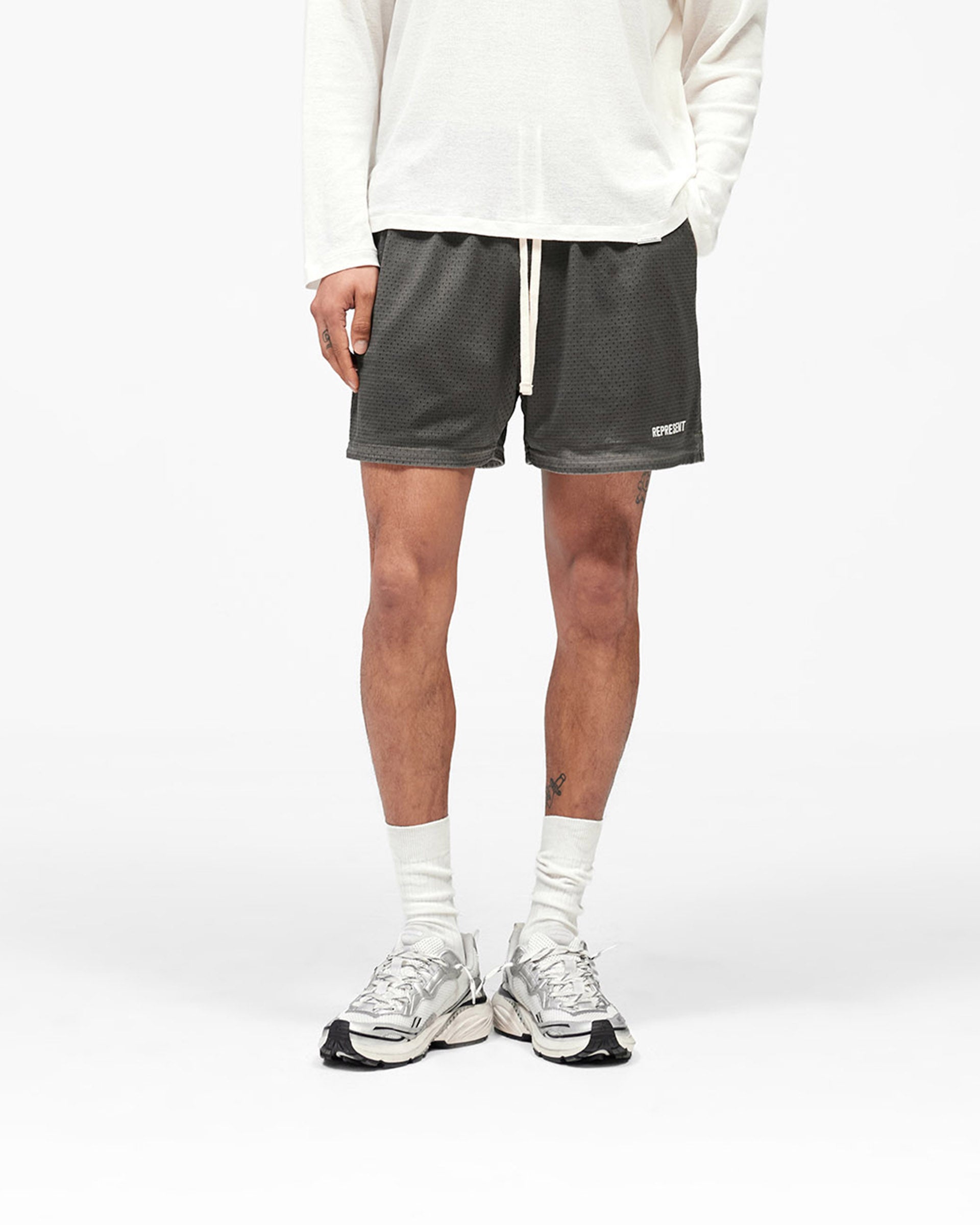 Washed Mesh Shorts - Vintage Khaki