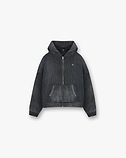 Ribbed Zip Through Hoodie