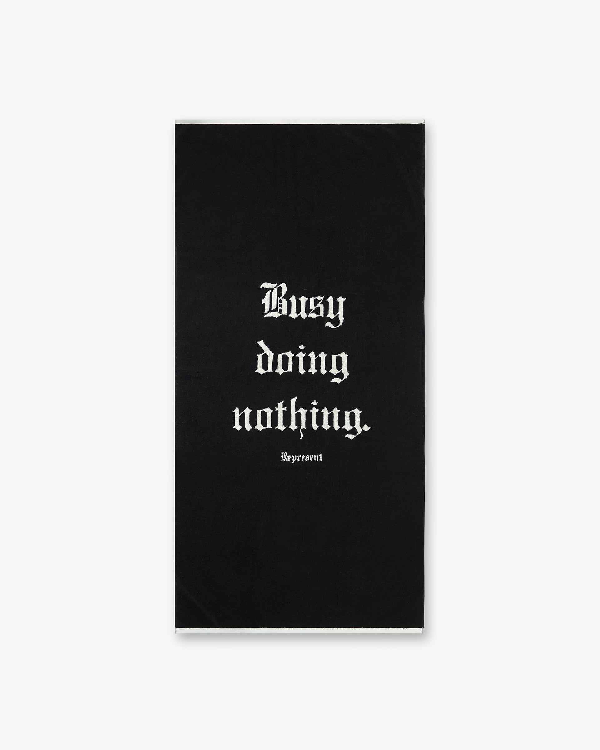 Busy Doing Nothing Beach Towel - Jet Black