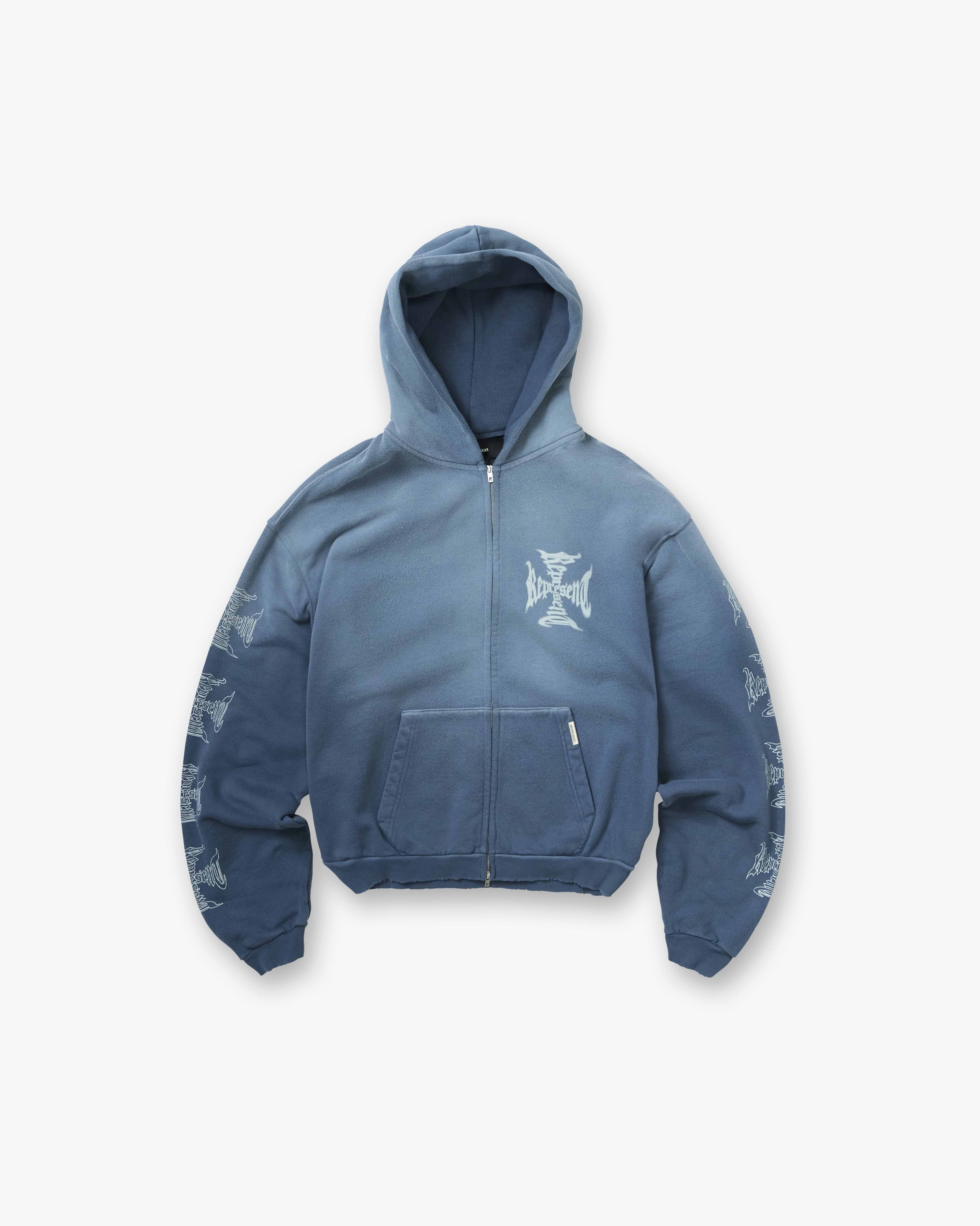 MH Shrunken Zip Hoodie Vintage Navy | Heaton Capsule Hoodies