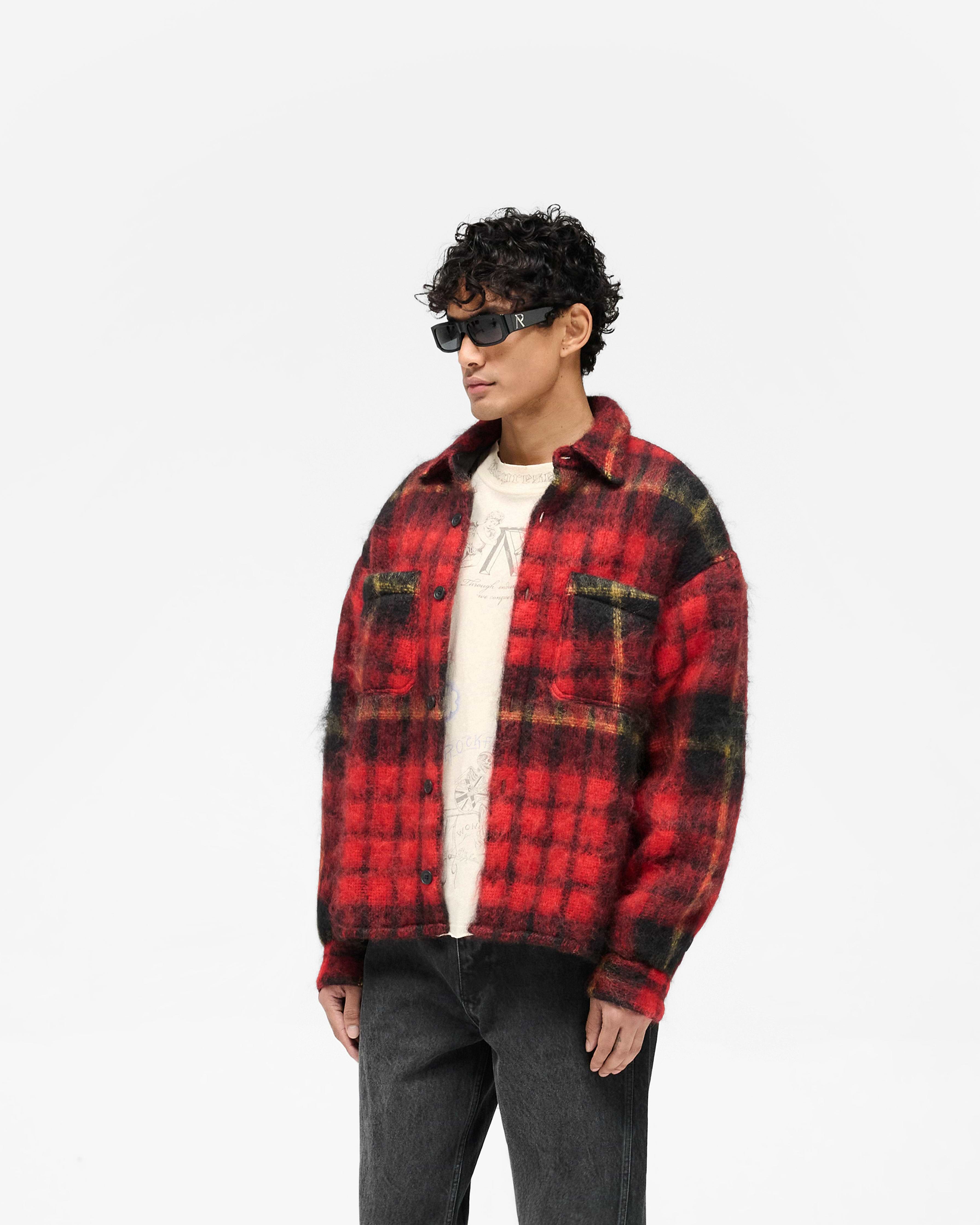 Red Check Mohair Overshirt | Jackets & Outwear | REPRESENT