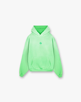 Front product image of a mens green hoodie on a plain white background | 247 Motion Oversized Hoodie in Speed Green | Oversized mens hoodie | 247 Hoodies | Represent Clo