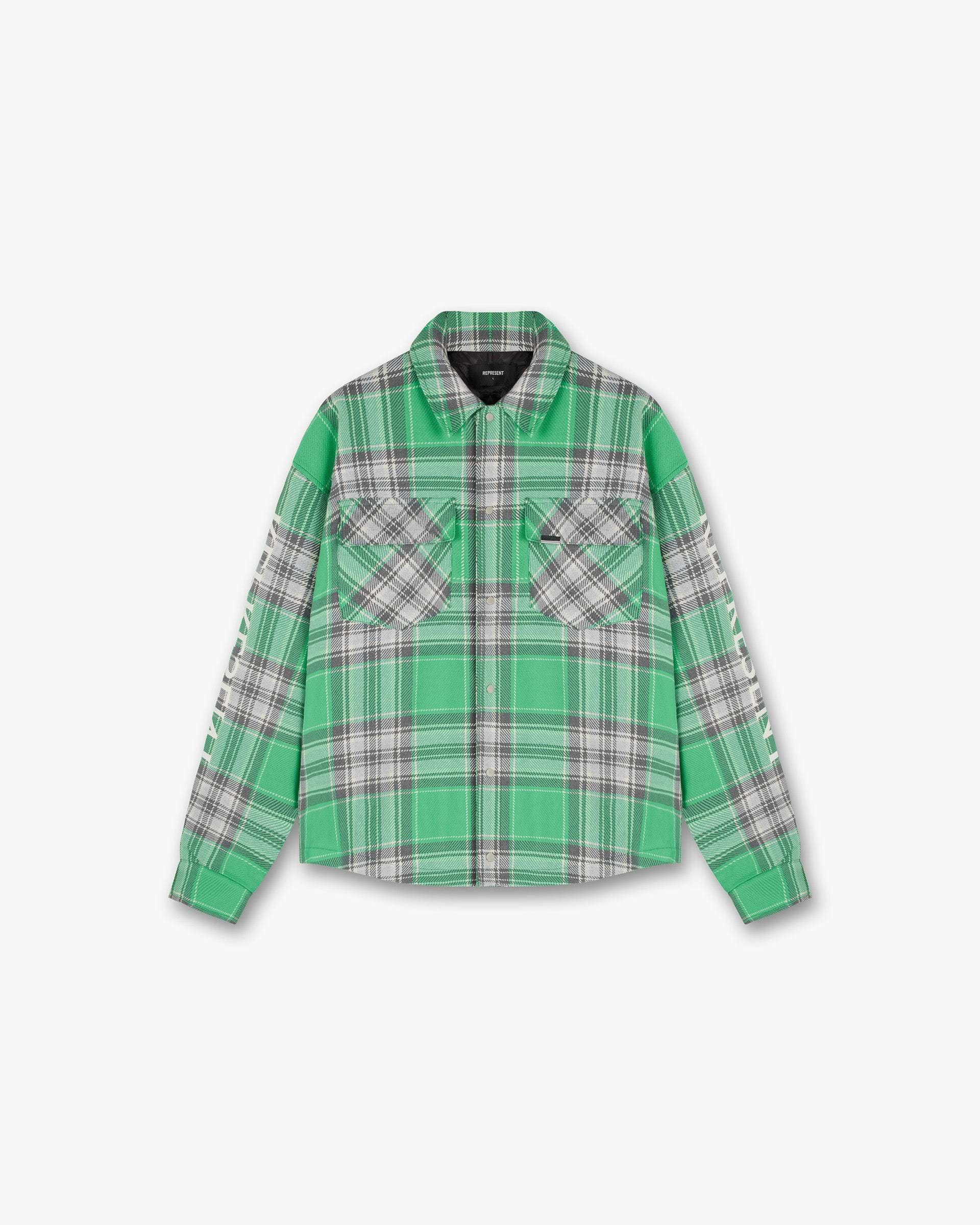 Quilted Flannel Shirt | Grey Check | REPRESENT CLO