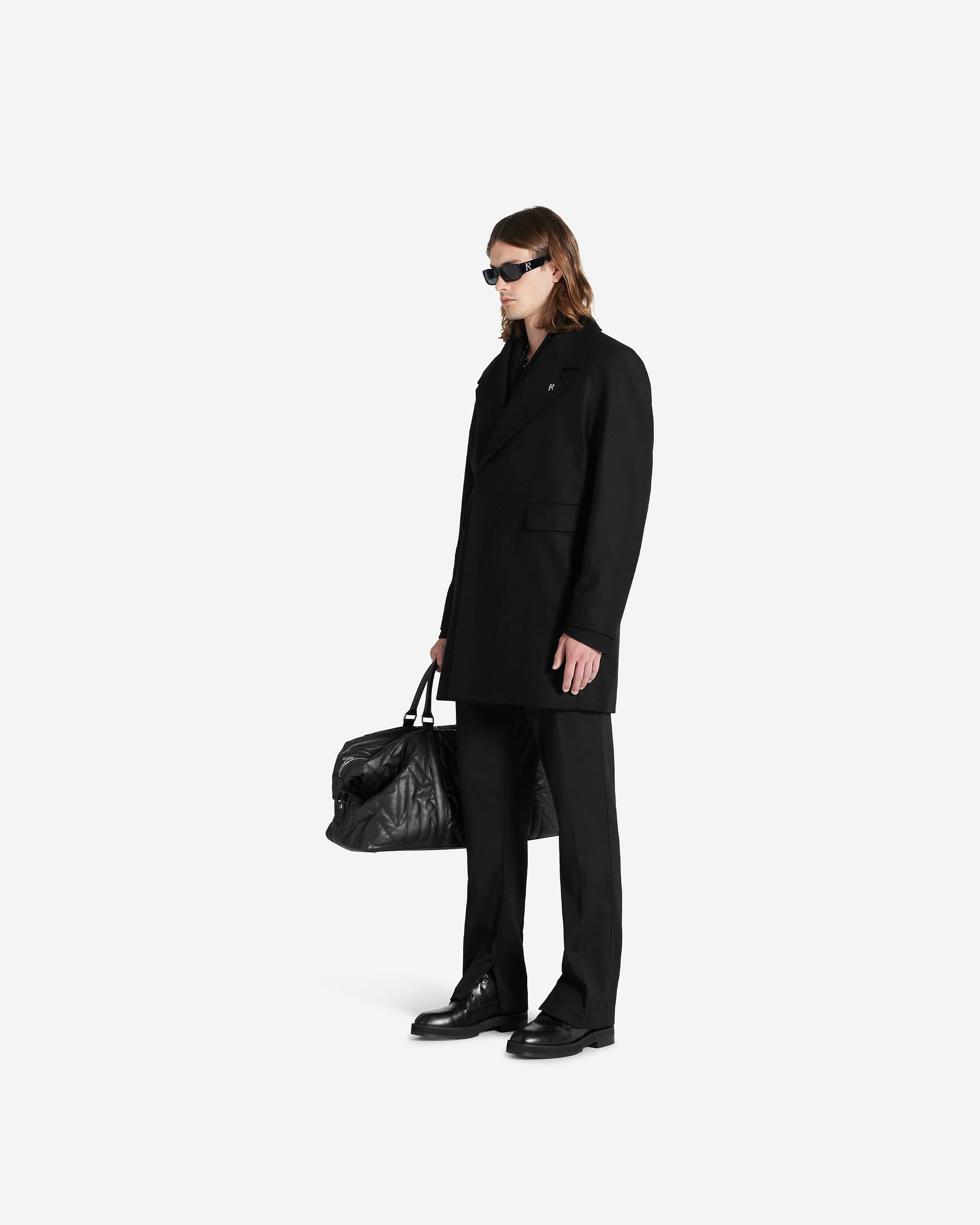 Double Breasted Overcoat - Jet Black