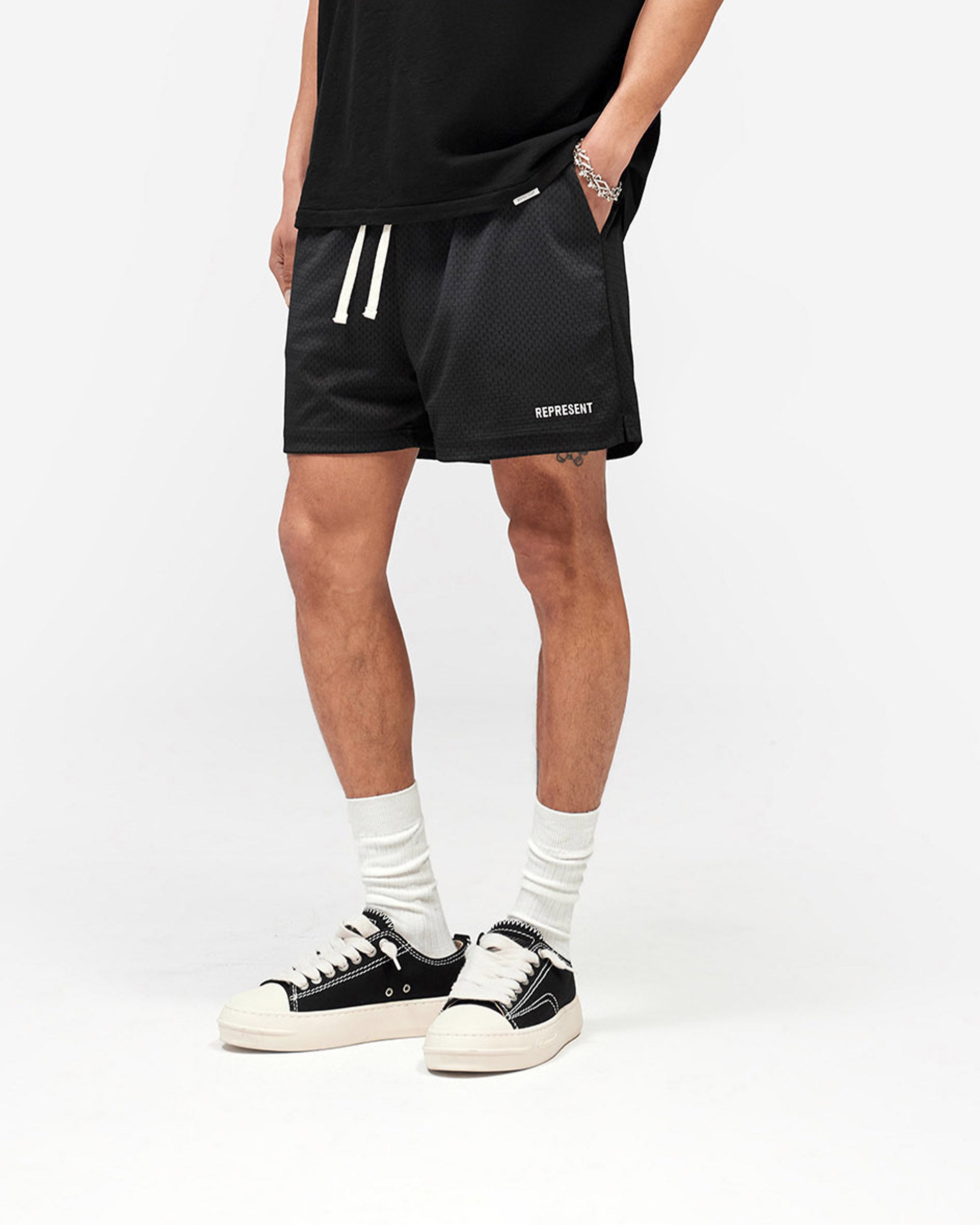 Washed Mesh Shorts - Washed Black