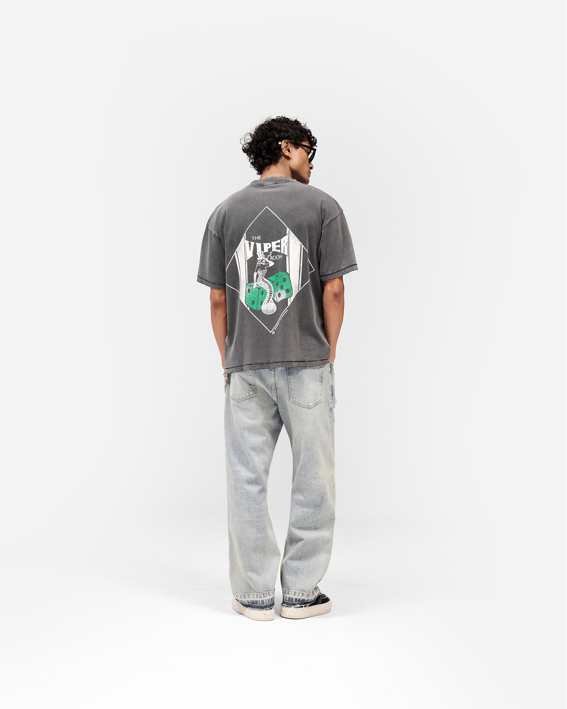 Viper Room Dice T-Shirt Vintage Grey | Oversized Cotton Tee