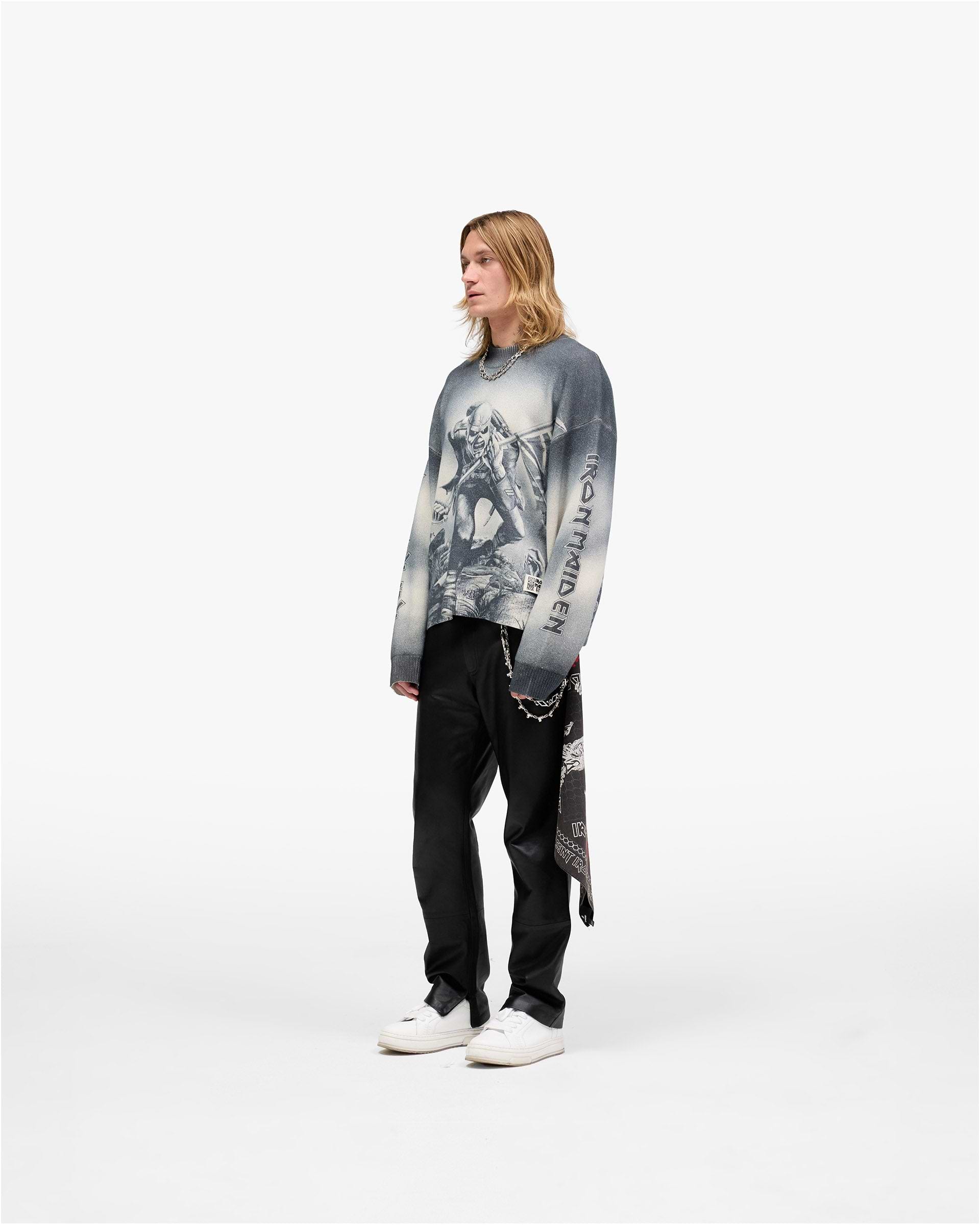 Represent X Iron Maiden Trooper Knit Sweater - Sunfade Grey