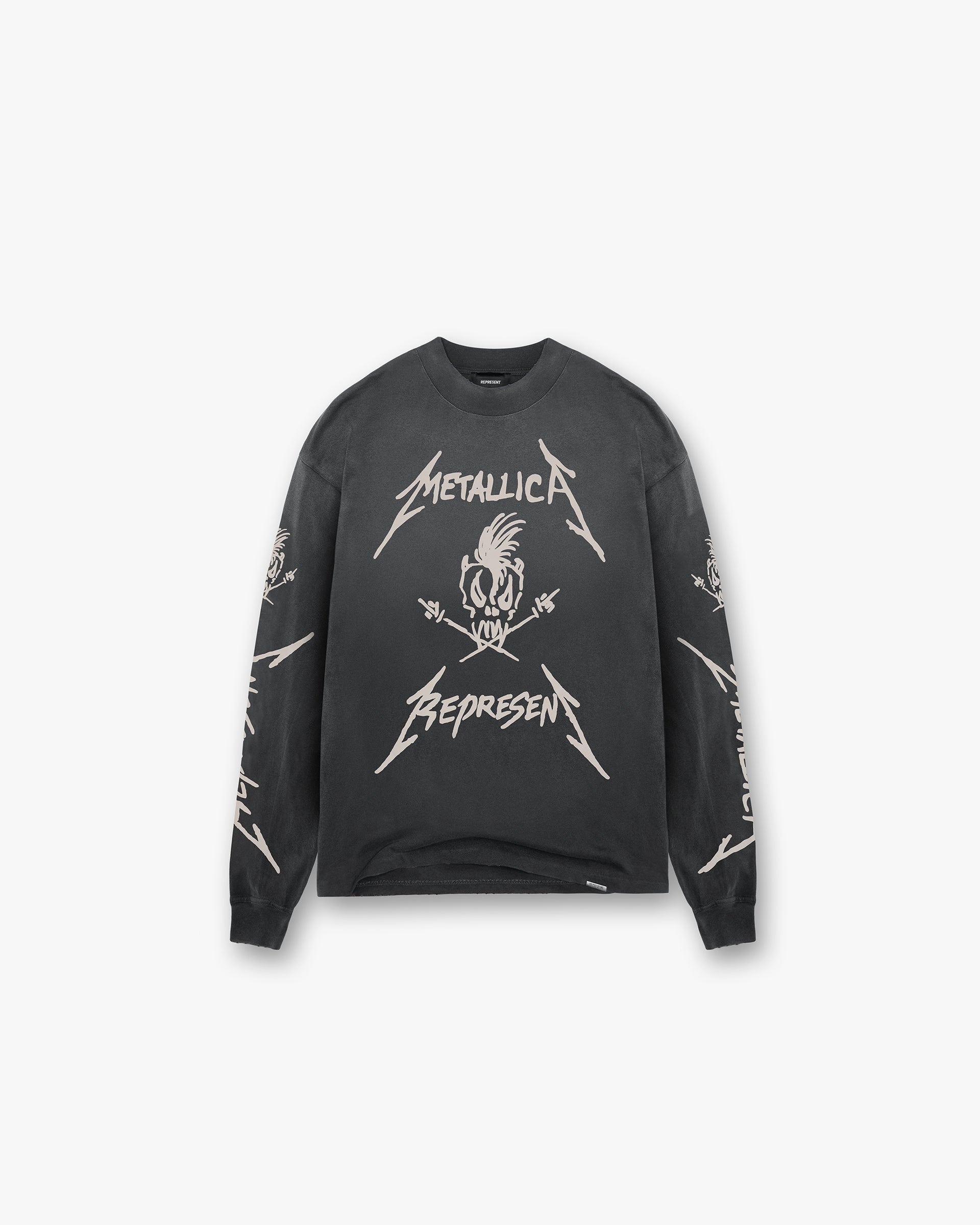 Represent X Metallica™️ Garage Inc Long Sleeve T-Shirt - Stained Black
