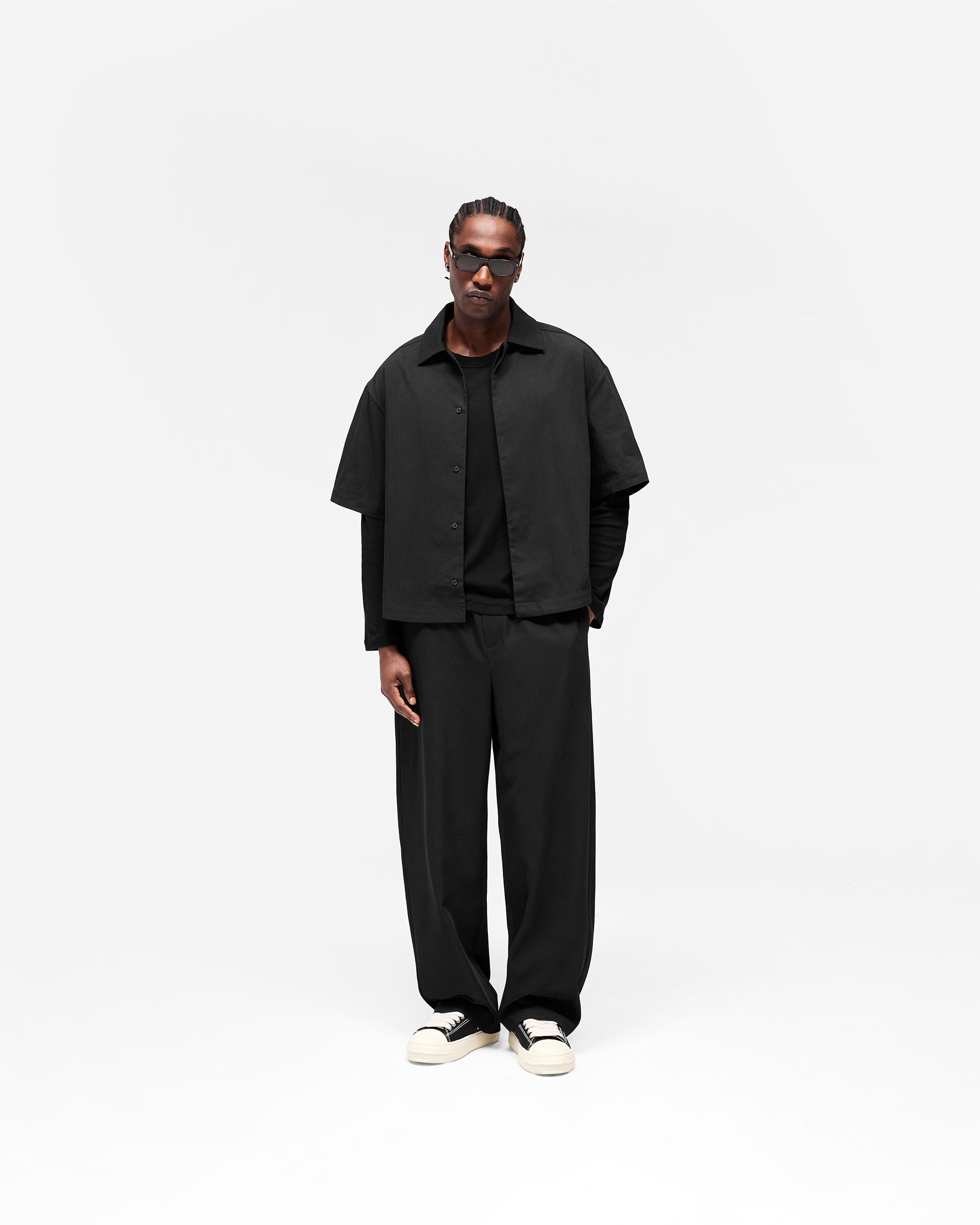 Initial Short Sleeve Shirt - Jet Black