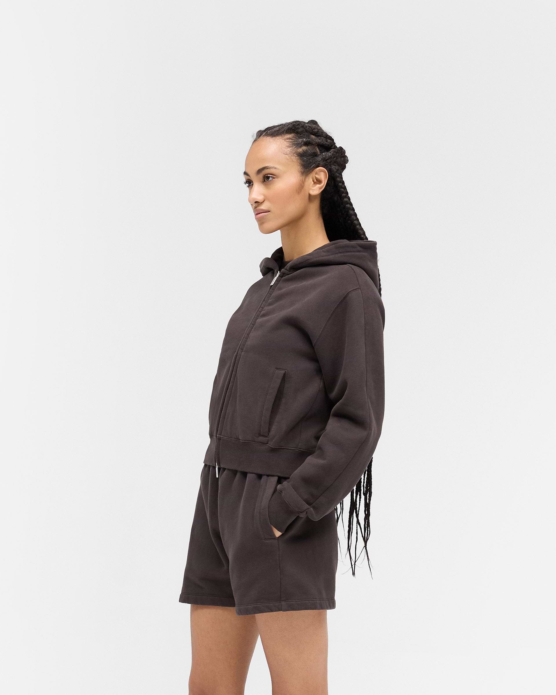 Owners Club Slim Zip Hoodie - Black Coffee