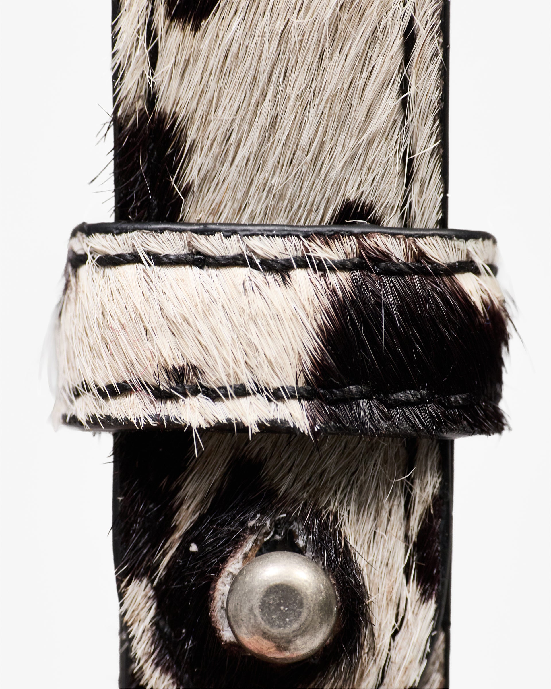 Cowhide Belt Loop - Flat White Jet Black