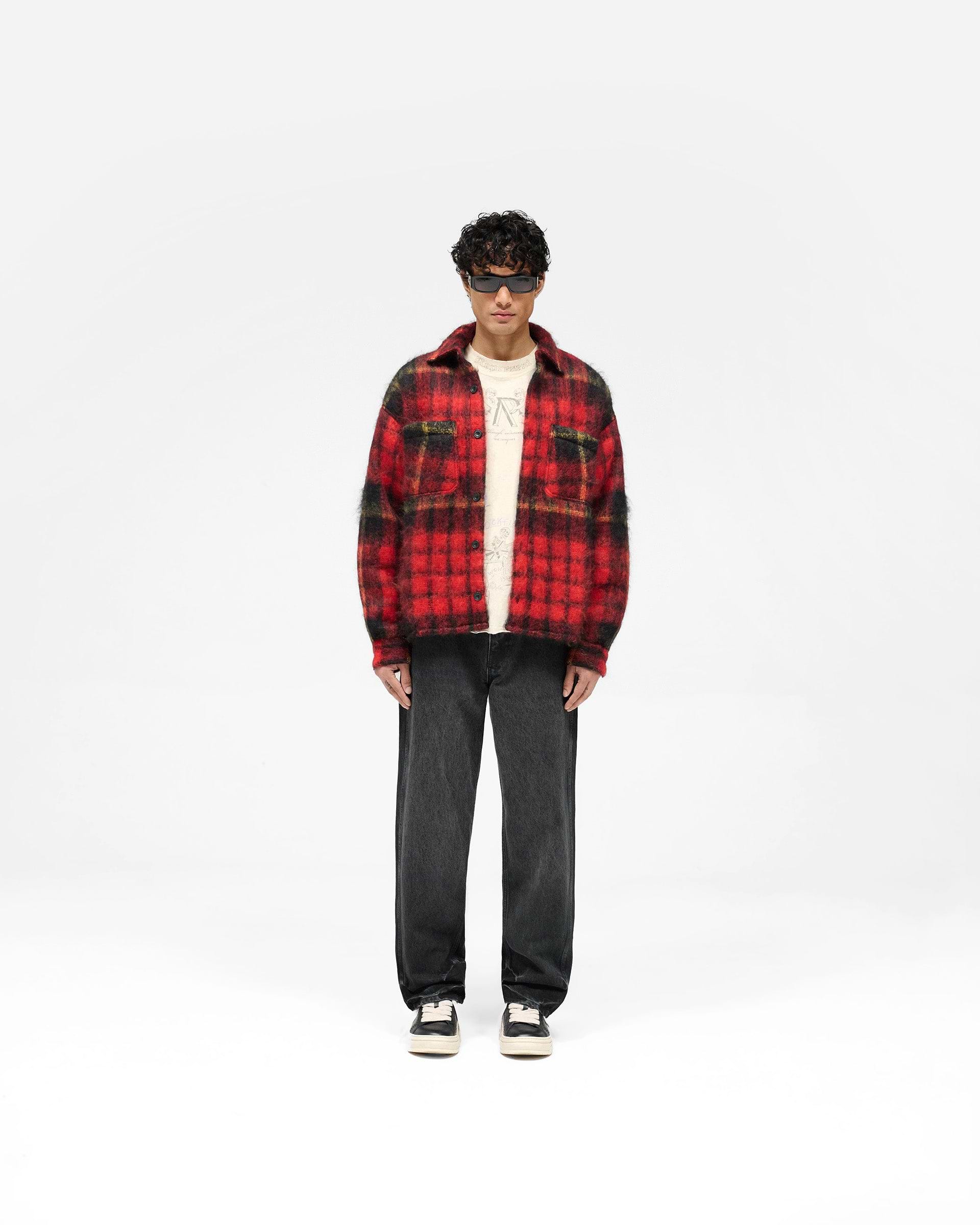 Red Check Mohair Overshirt | Jackets & Outwear | REPRESENT
