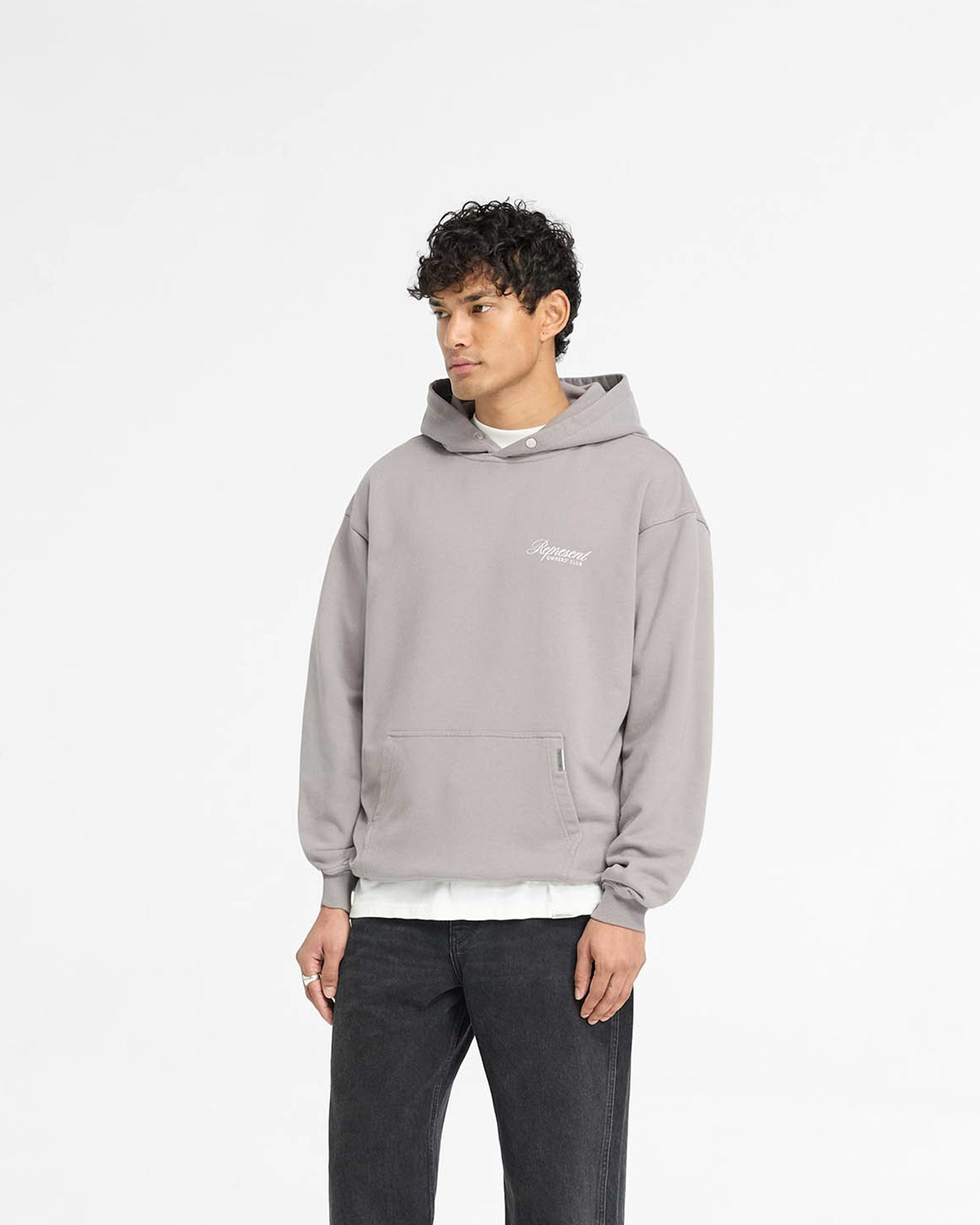 Represent Owners Club Script Hoodie - Slate