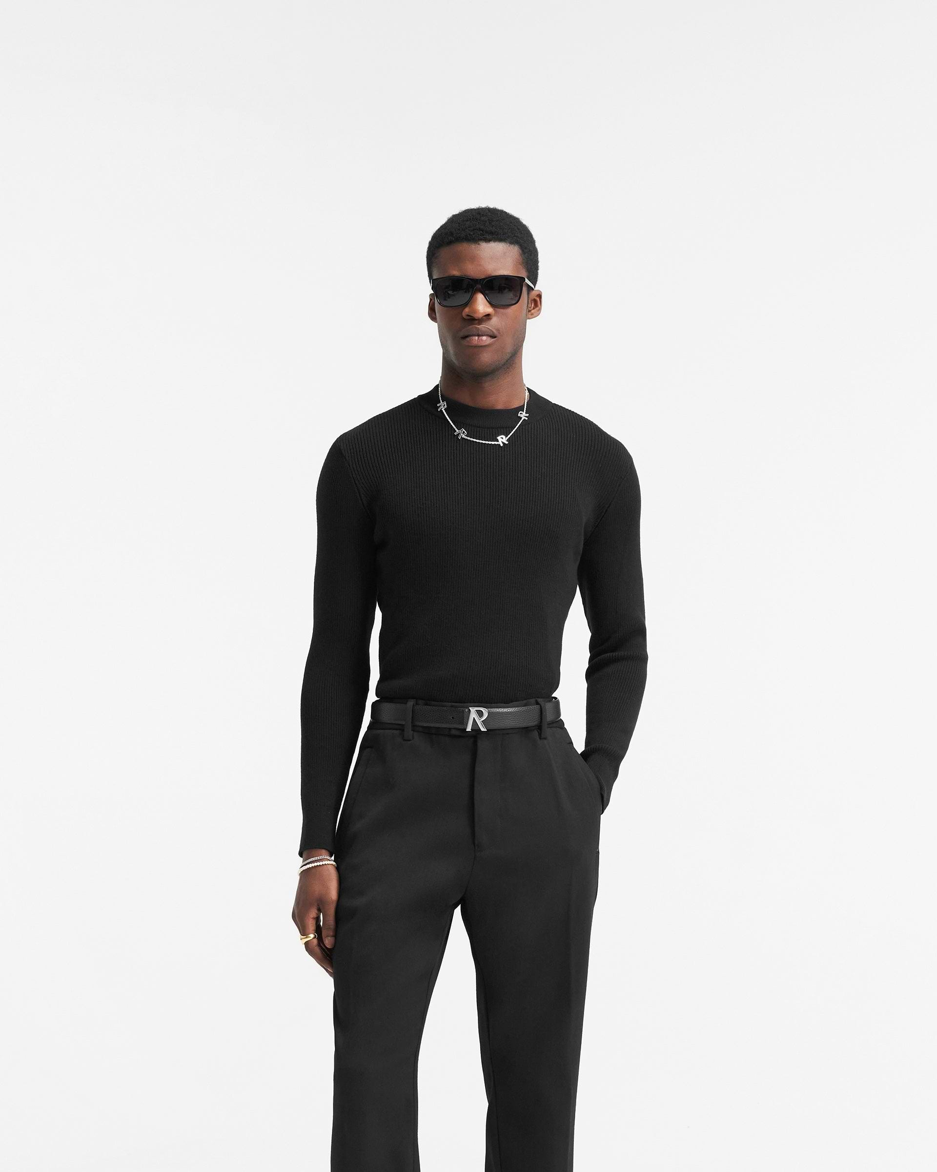 Slim Fit Mock Neck - Jet Black