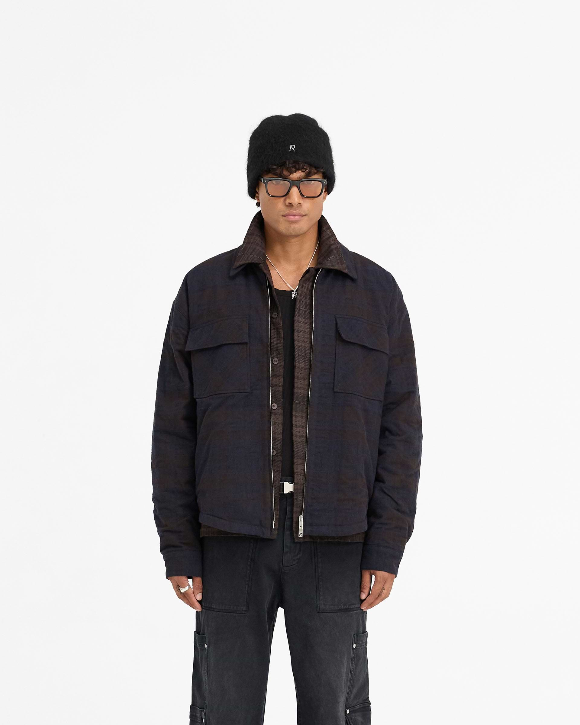 Wadded Zip Overshirt - Midnight Navy