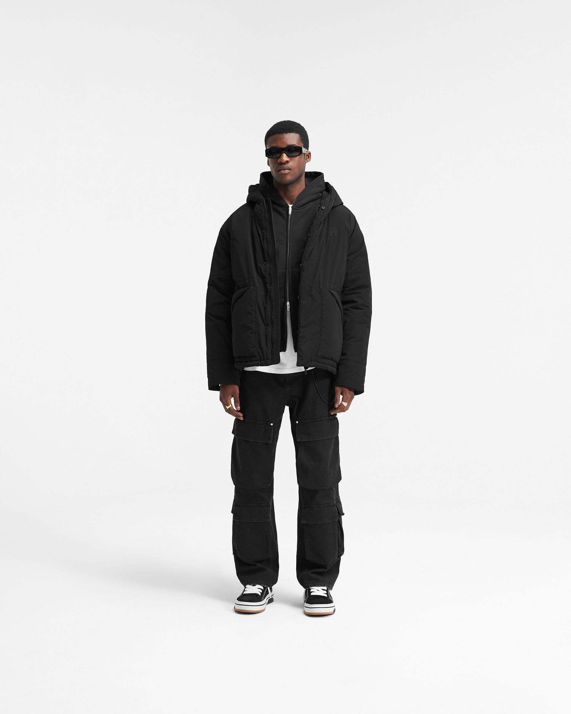 Hooded Puffer Jacket - Jet Black