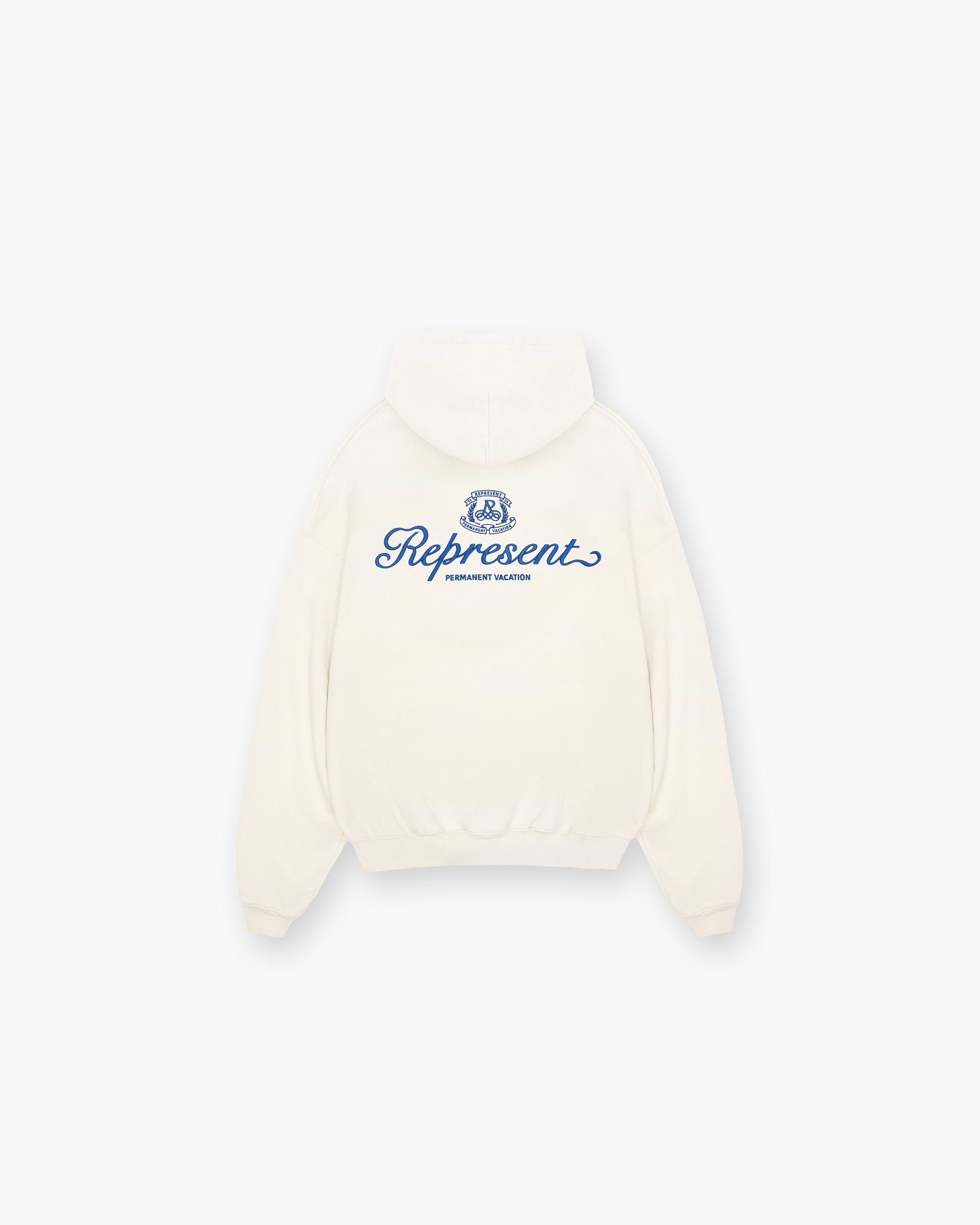 Permanent Vacation Zip Up Hoodie - Antique White