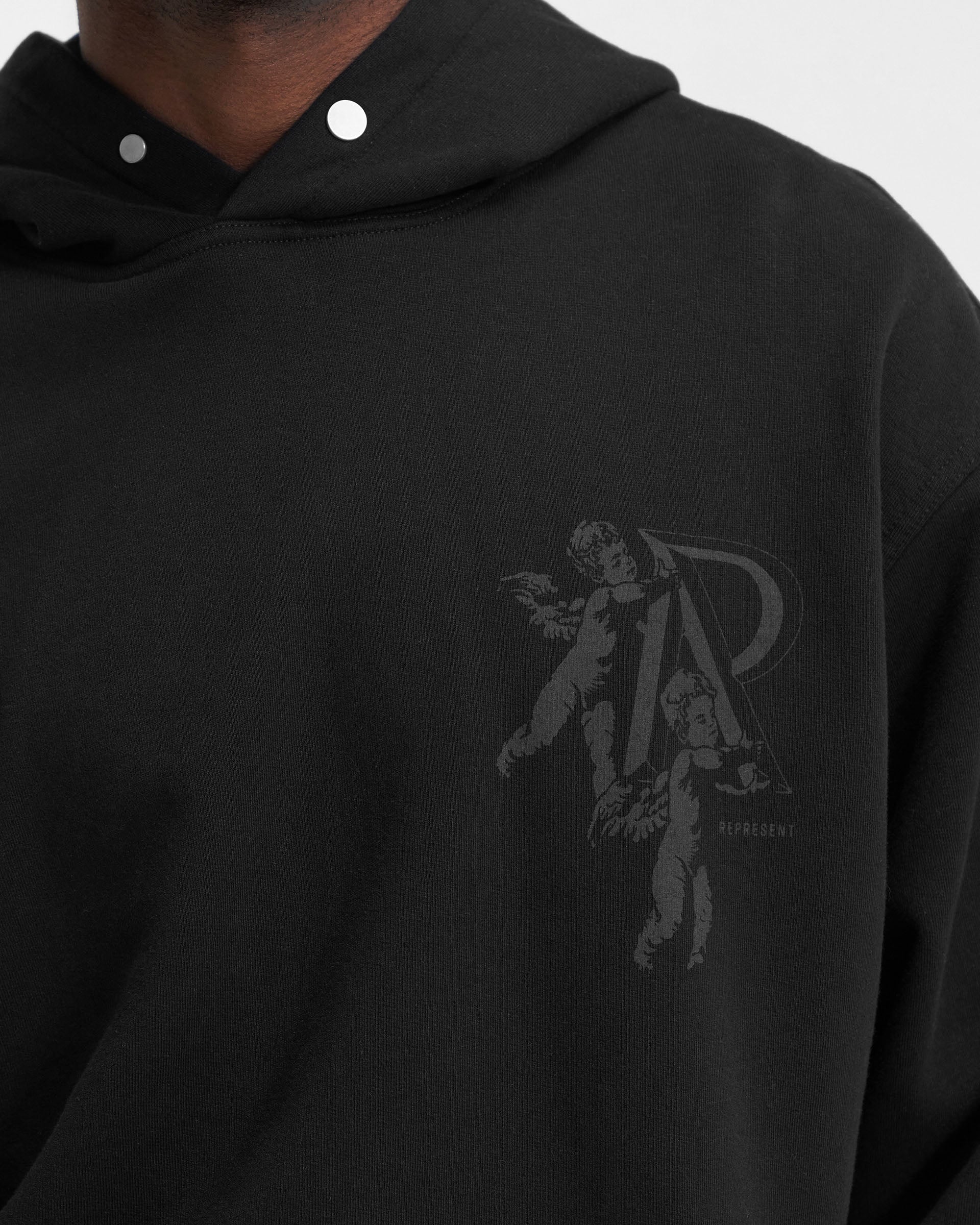 Cherub Initial Hoodie - Black