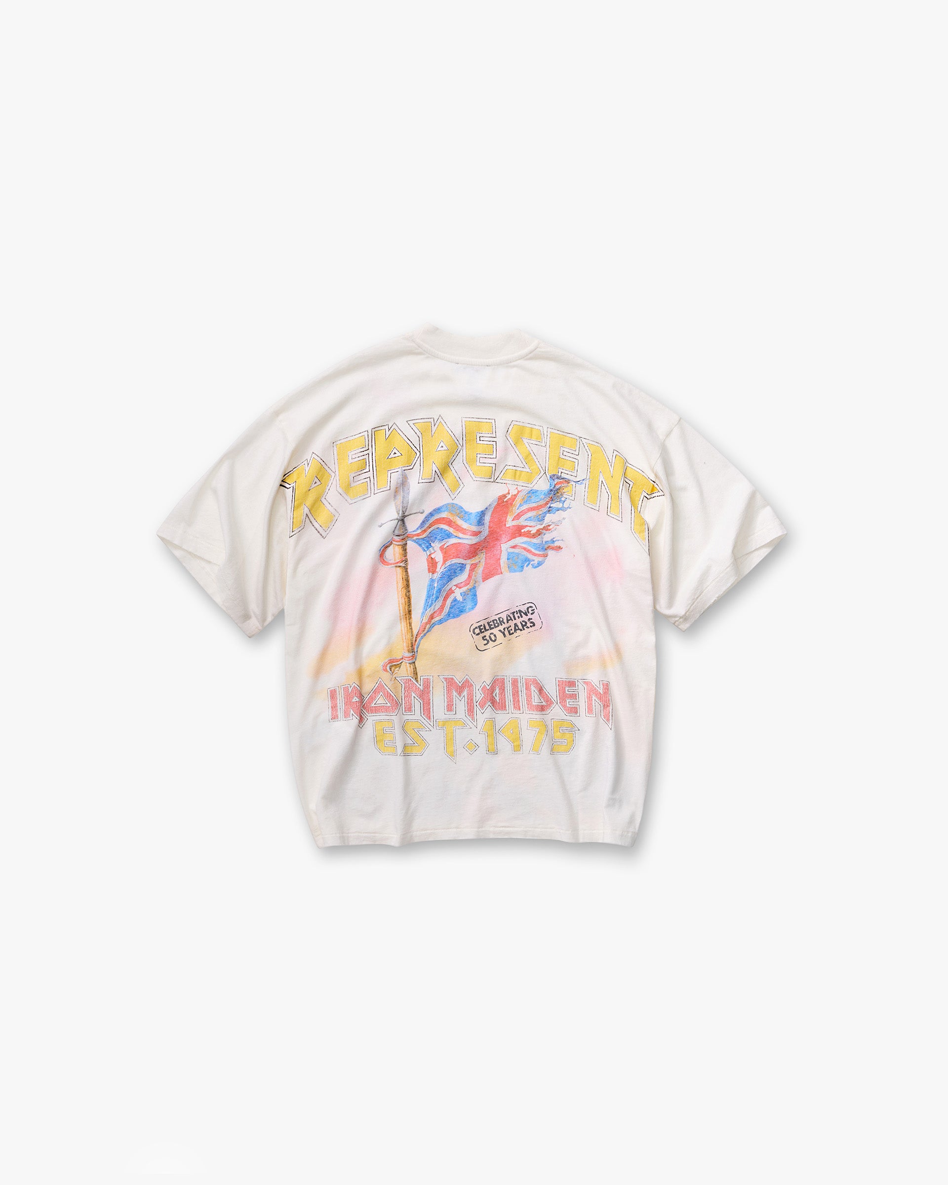 Represent X Iron Maiden Steed T-Shirt | White | REPRESENT