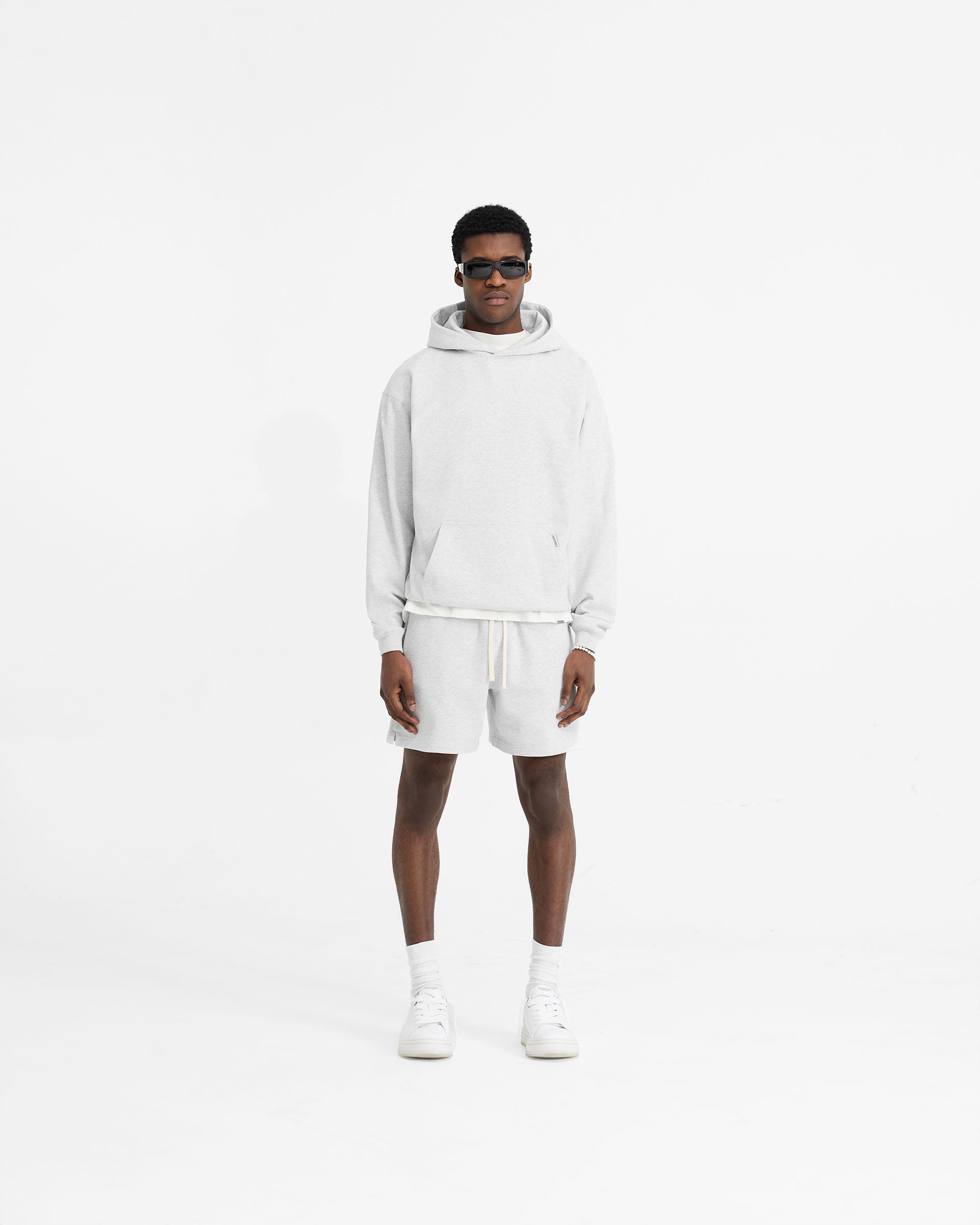 Initial Oversized Hoodie - Ice Grey Marl