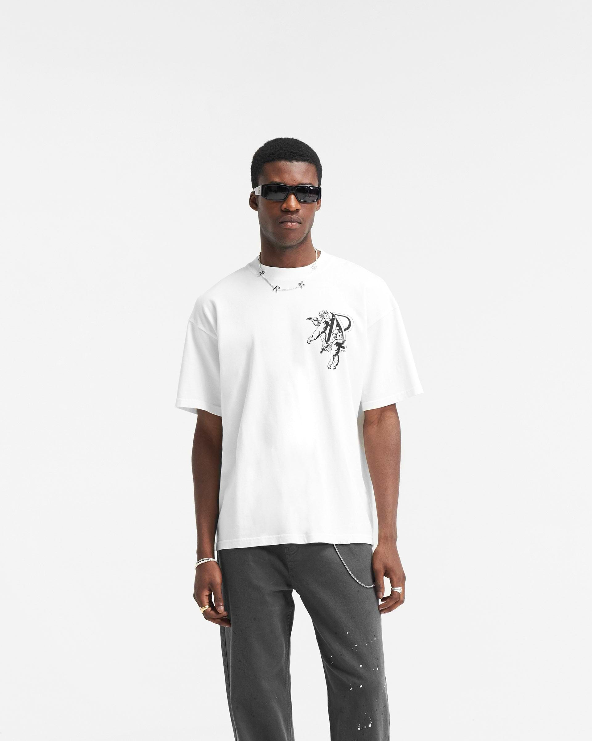 Cherub Initial T-Shirt - Flat White