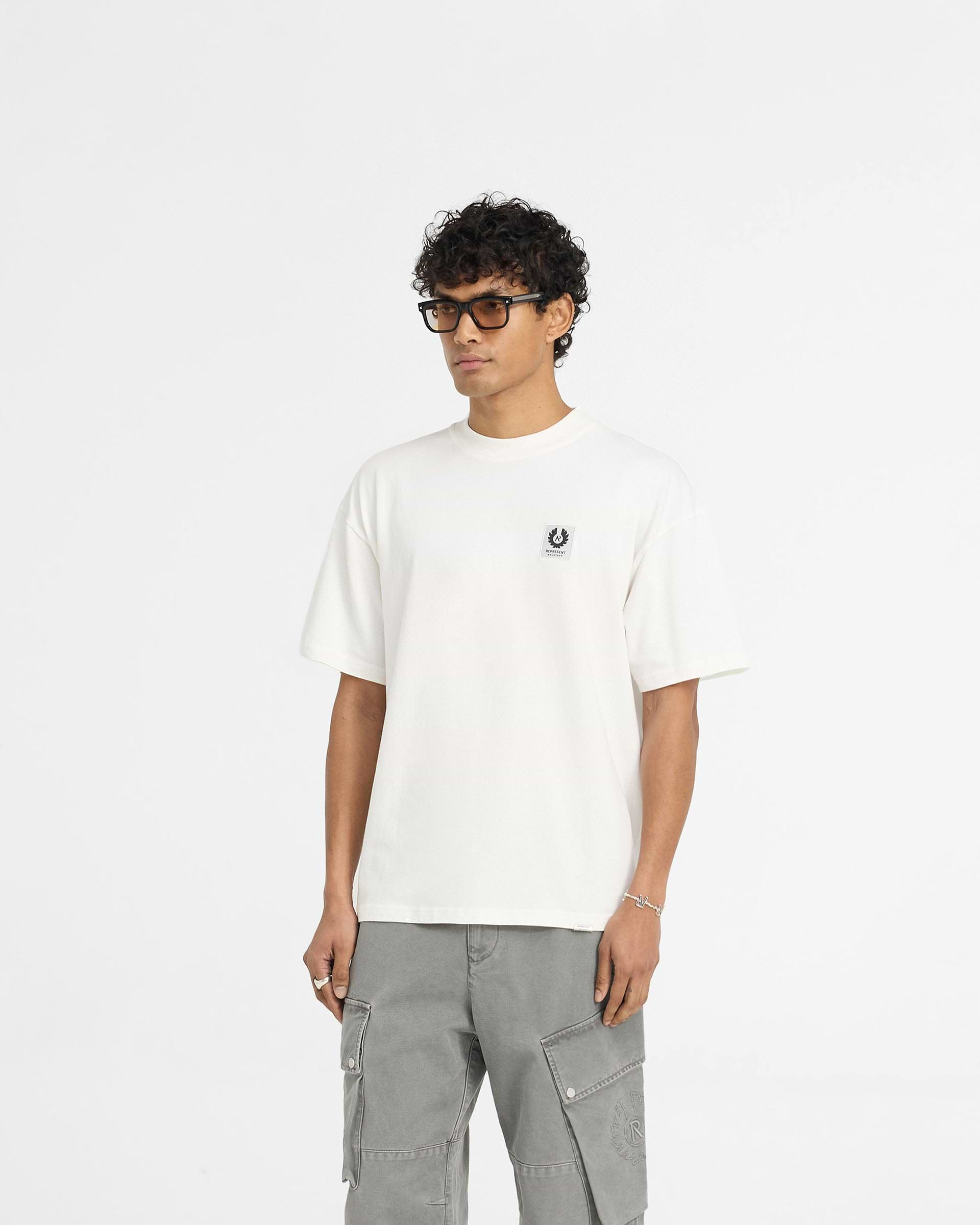 Represent X Belstaff Patch T-Shirt - Flat White