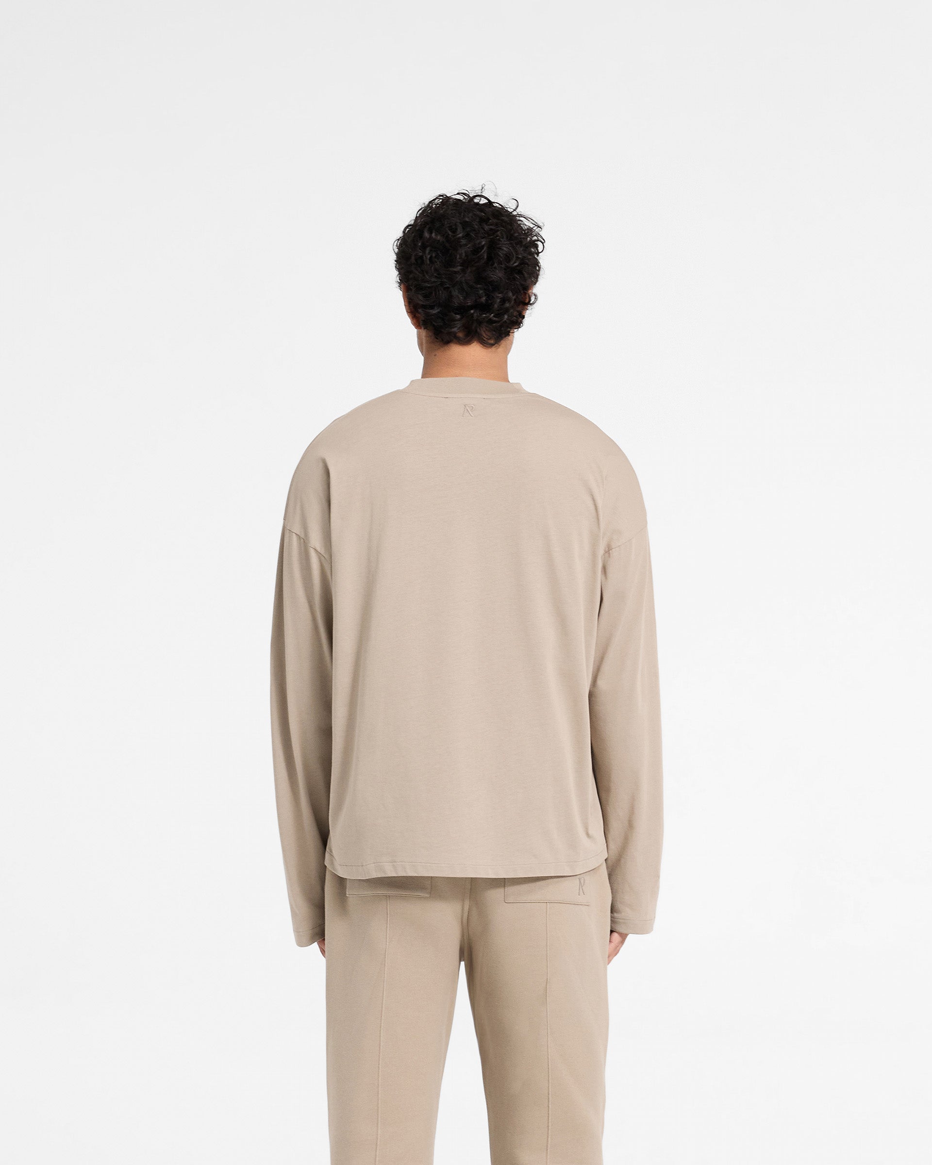 Initial Long Sleeve Open Cuff T-Shirt - Dune