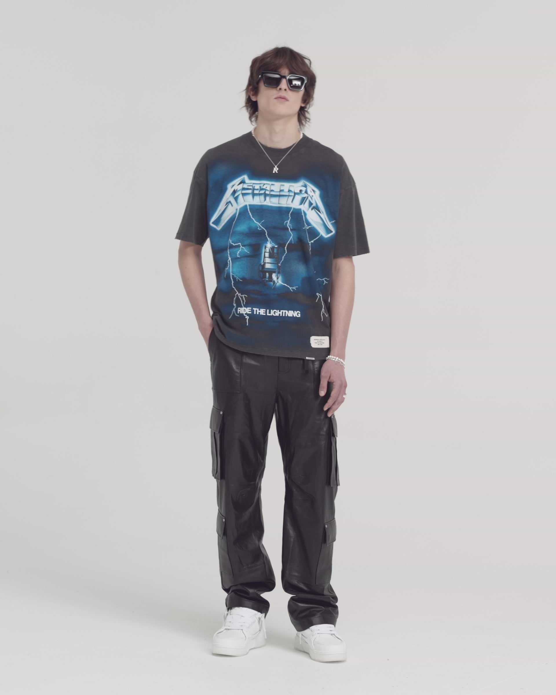 Metallica Ride The Lightning T-Shirt - Vintage Grey | REPRESENT