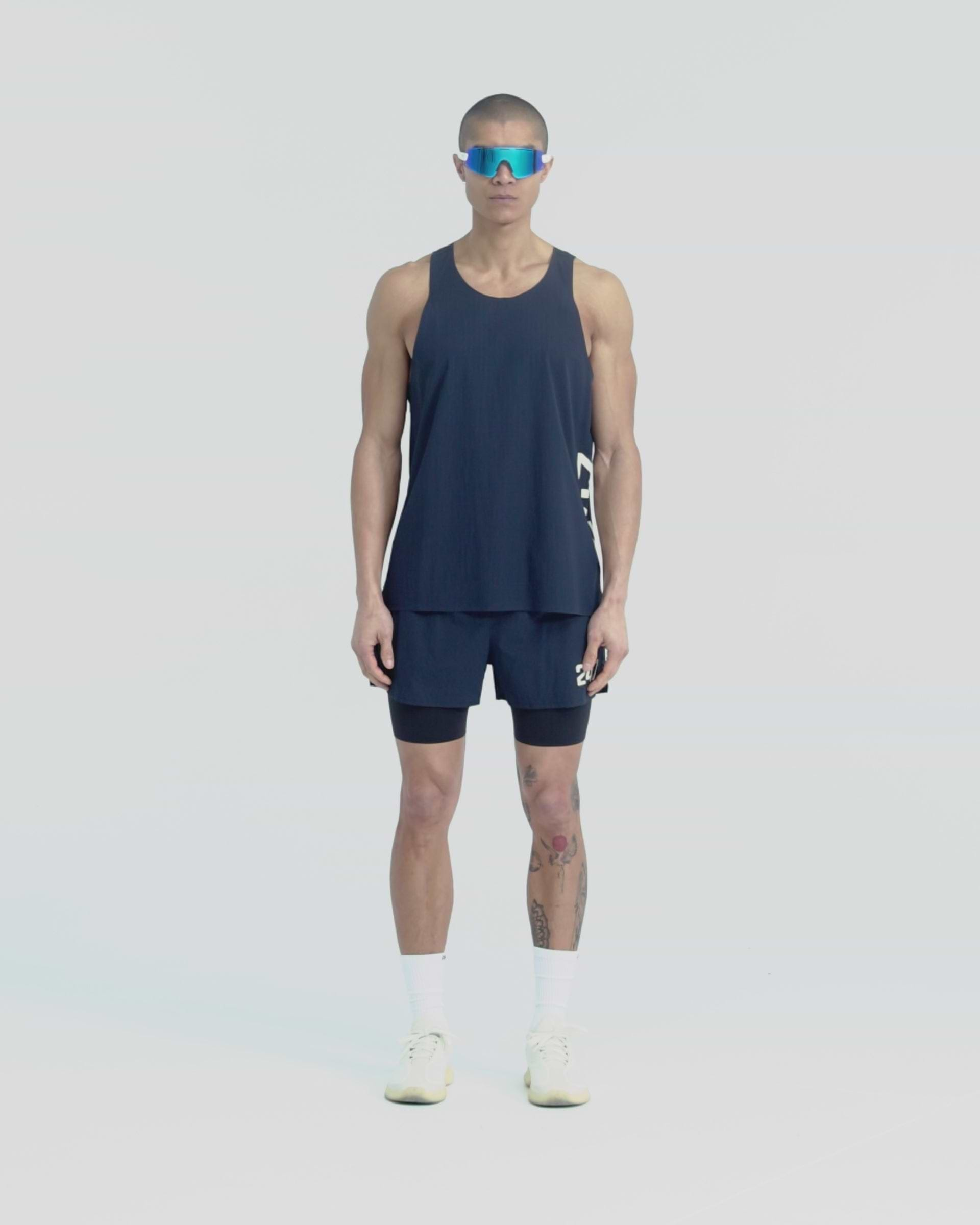 Navy Running Vest | 247 | REPRESENT CLO