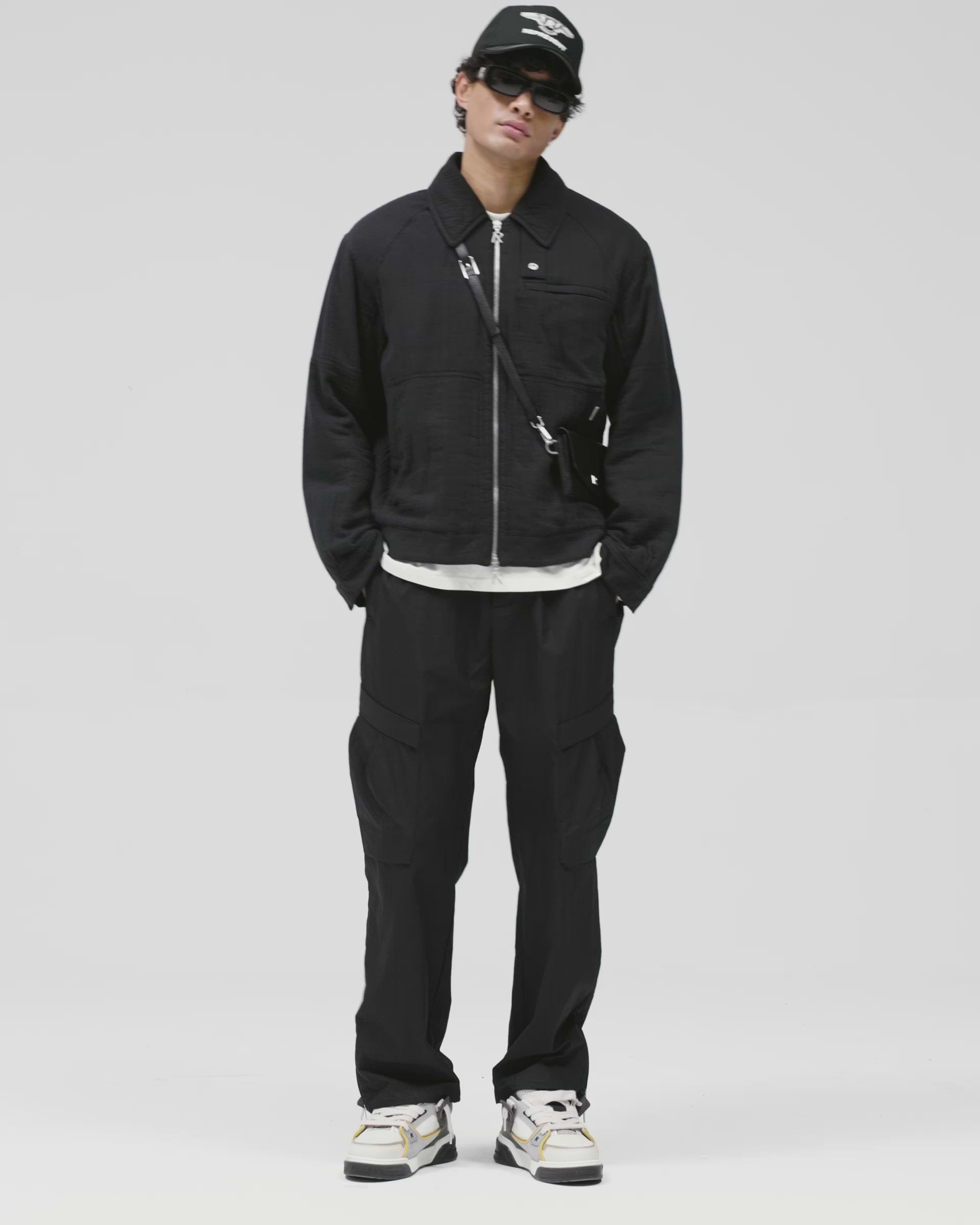 Crinkle Trucker Jacket - Black | REPRESENT
